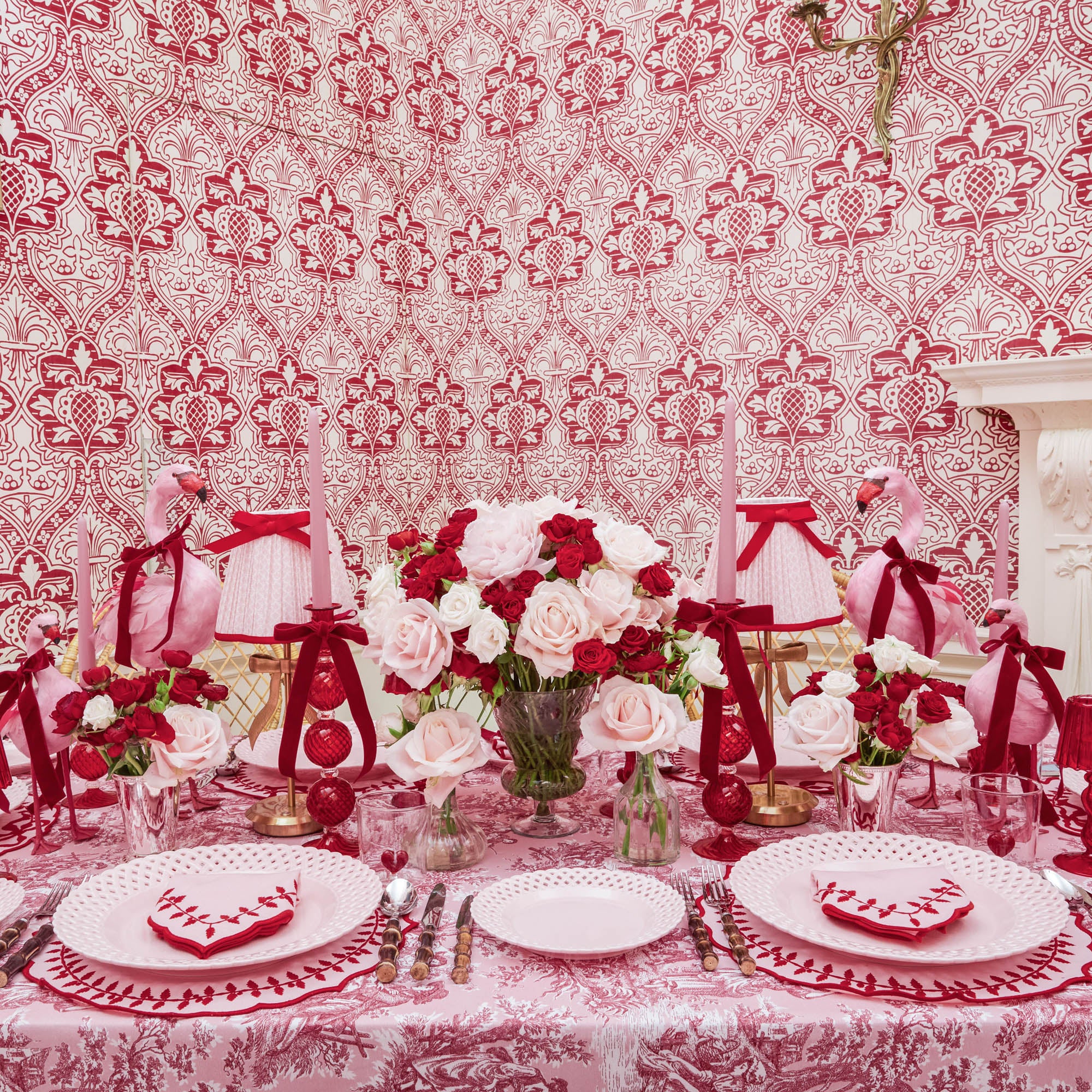 Pink Isla Toile Tablecloth - Image 10