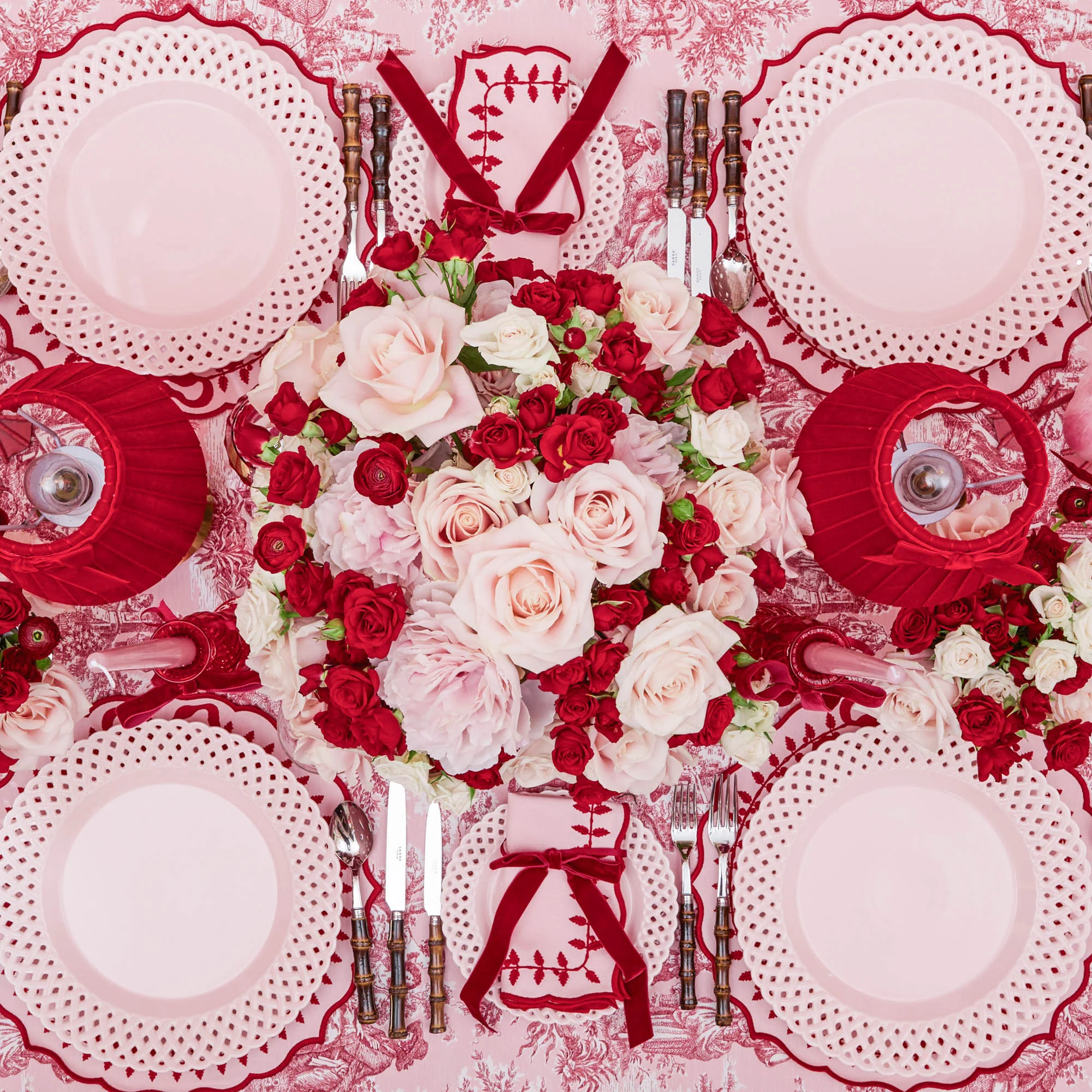 Pink Basketweave Dinner Plates (Set of 4) - Image 14