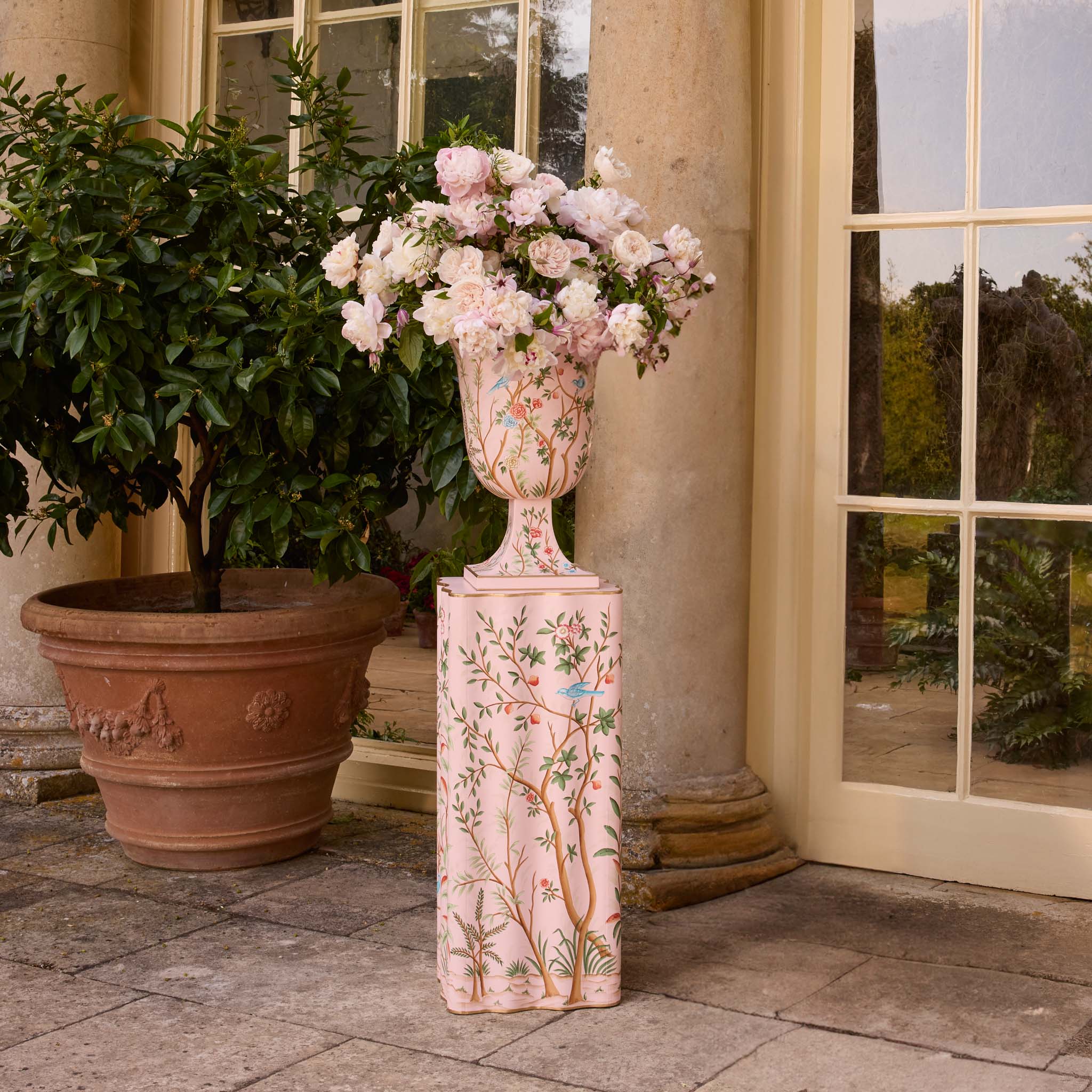 Pink Chinoiserie Tole Urn - Image 8