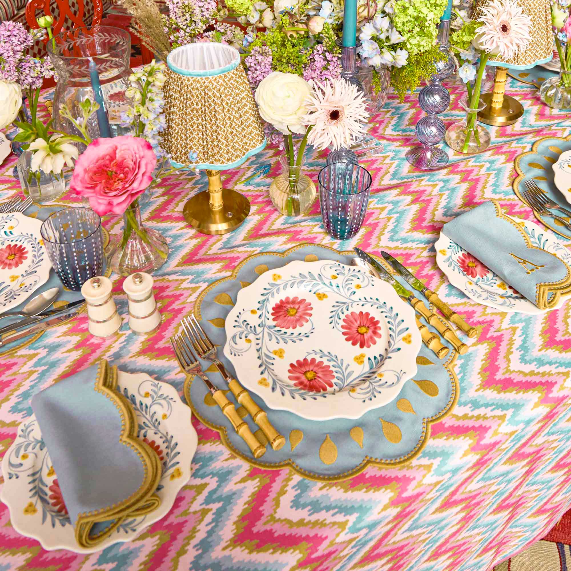 Pink Flowers Dinner Plates (Set of 4) - Image 8