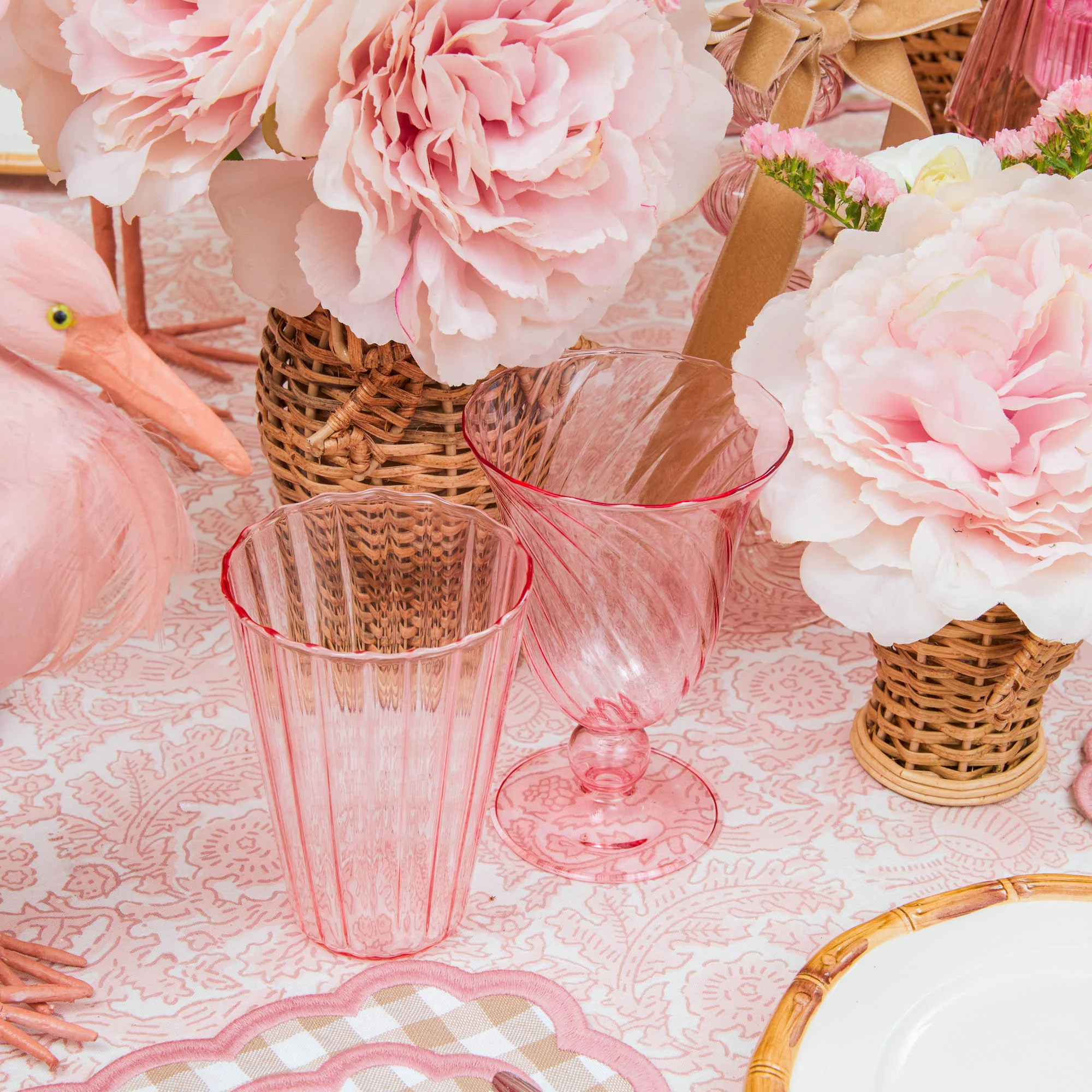 Pink Fluted Water Glasses (Set of 4) - Image 16