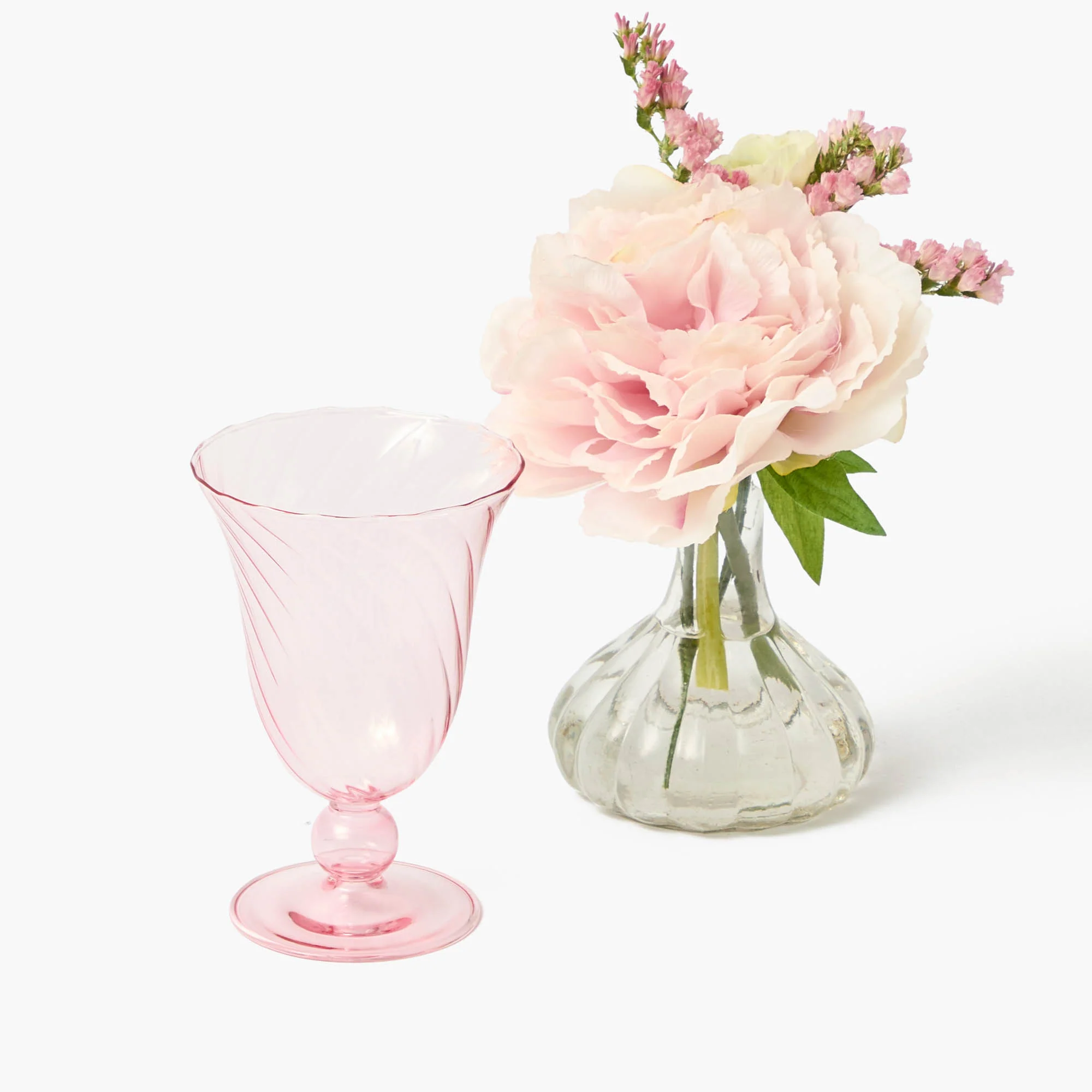 Pink Fluted Wine Glasses (Set of 4) - Image 16