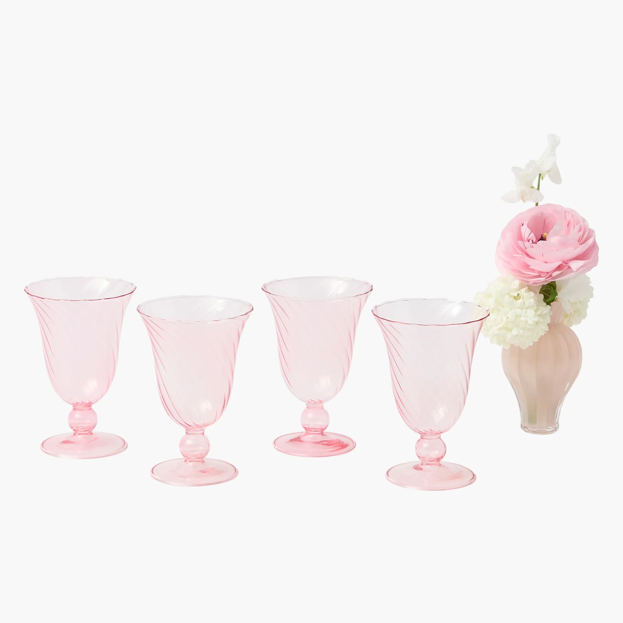 Pink Fluted Wine Glasses (Set of 4) - Image 17
