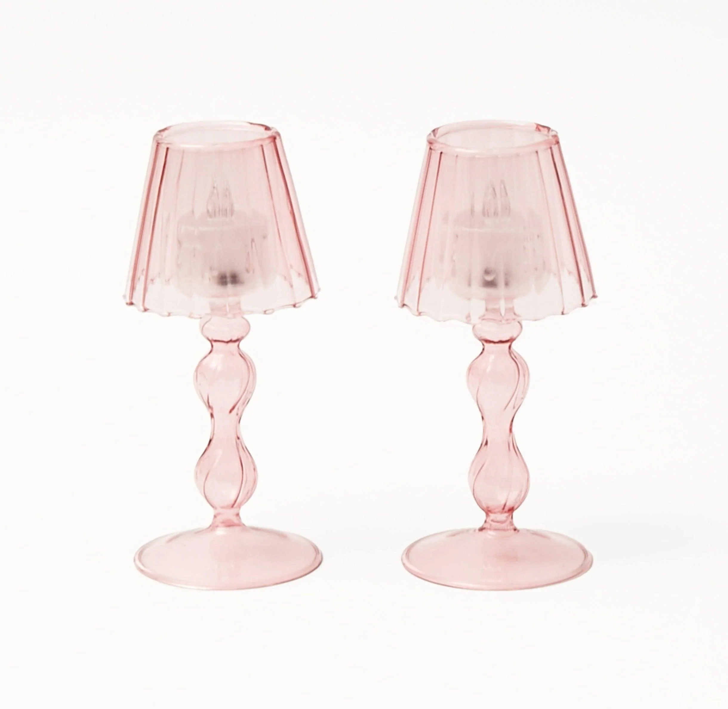 Pink Glass Lantern Tea Light Holder Set - Image 17