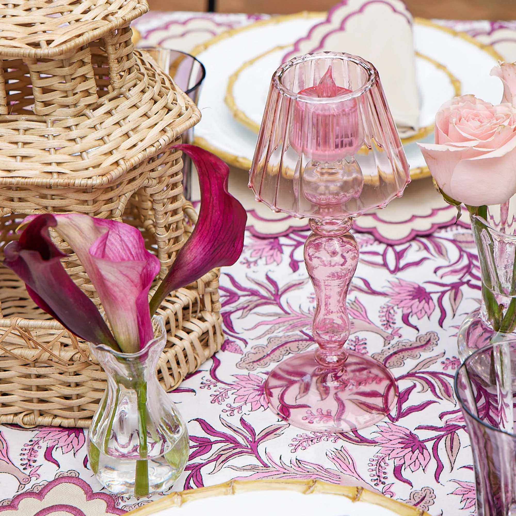 Pink Glass Lantern Tea Light Holder Set - Image 23