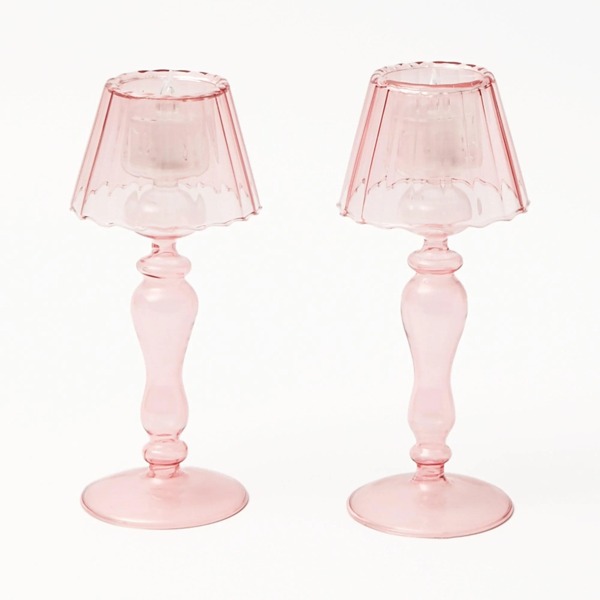 Pink Glass Lantern Tea Light Holder Set - Image 24