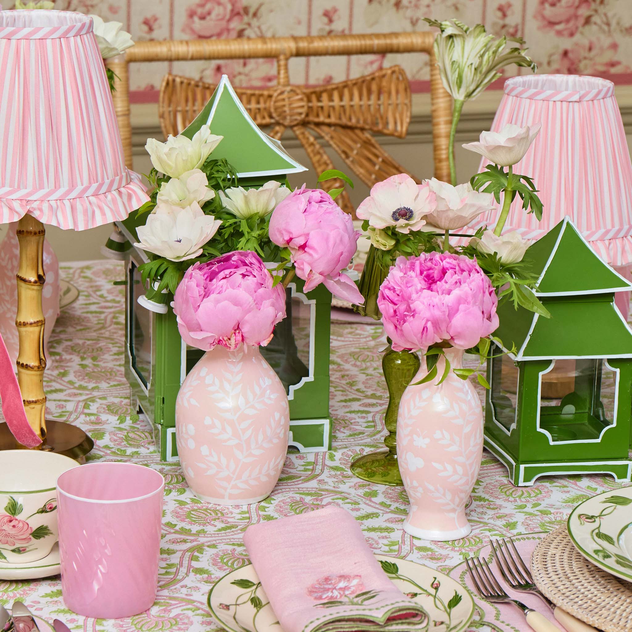 Pink Hand Painted Tole Bud Vases (Set of 3) - Image 7