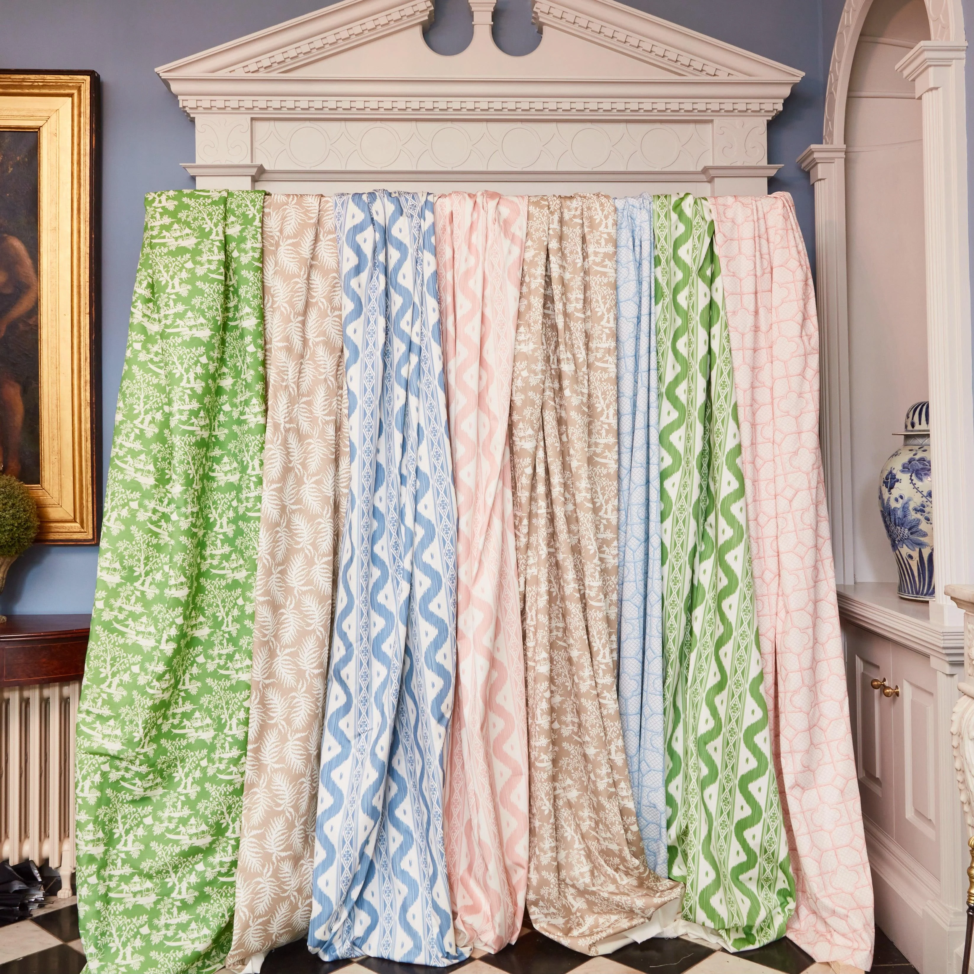 Pink Ikat Stripe Fabric - Image 5