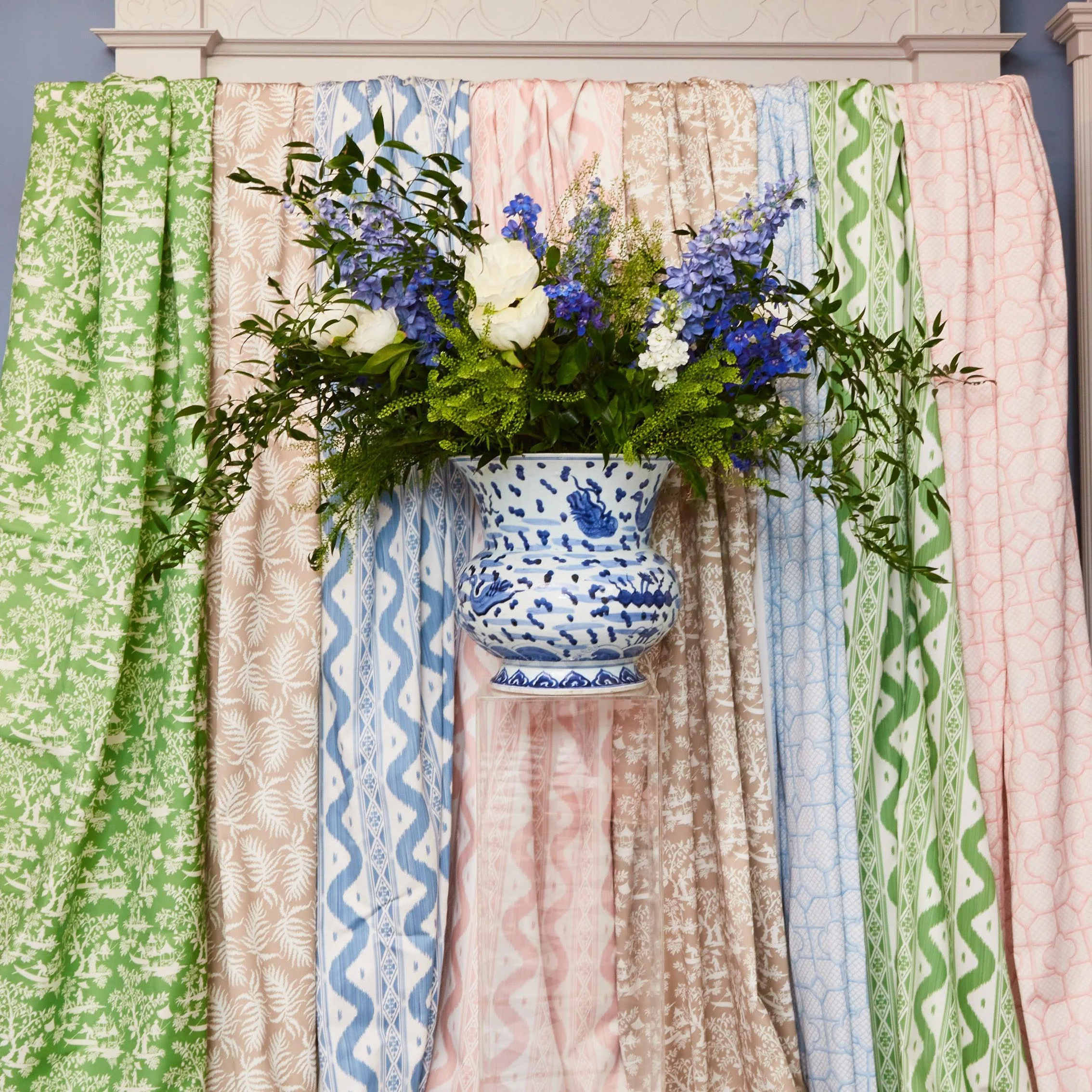 Pink Ikat Stripe Fabric - Image 7