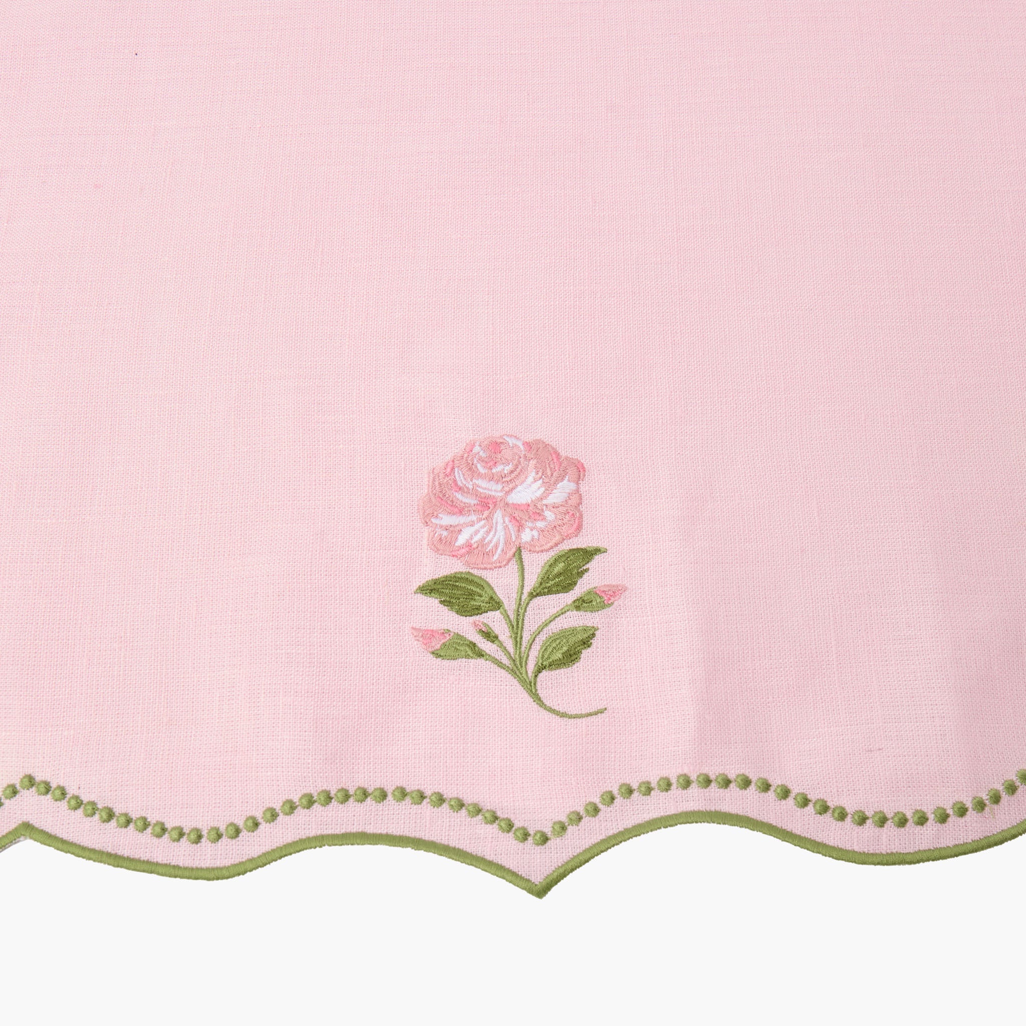 Rose Pink Embroidered Linen Napkins (Set of 4) - Image 11