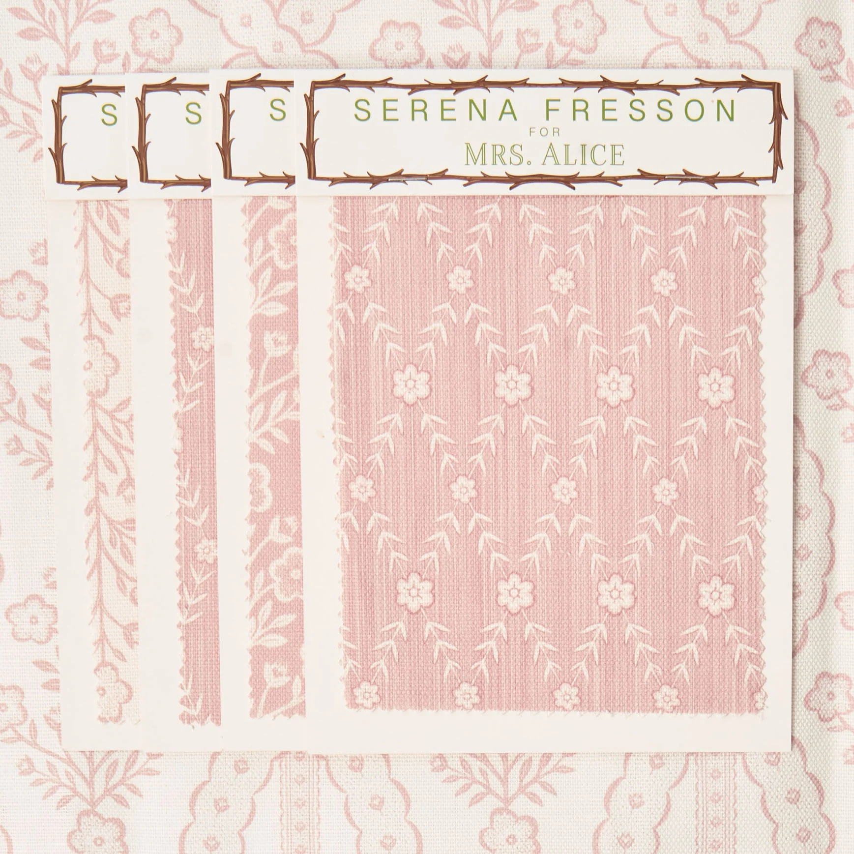 Pink Theodora Trellis Fabric - Image 5