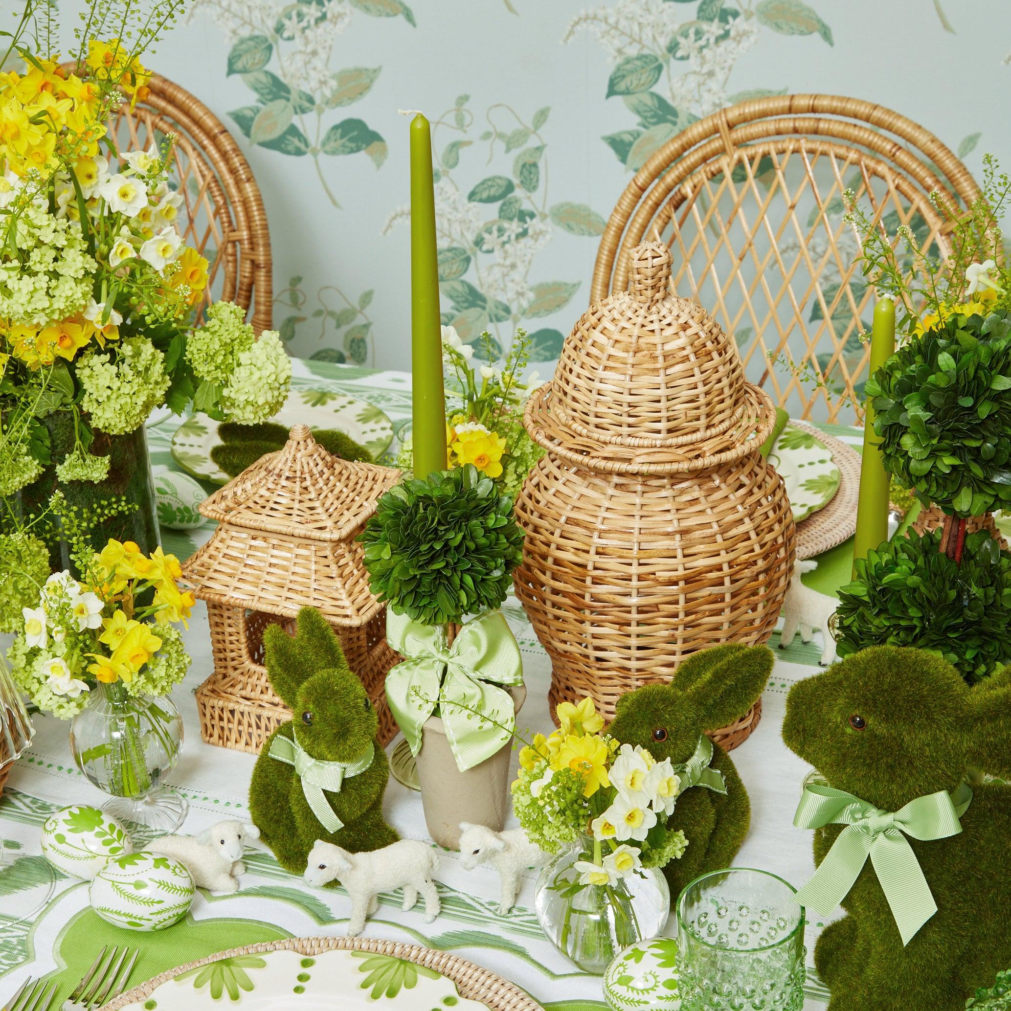 Potted Boxwood Ball with Green Bow (Pair) - Image 2