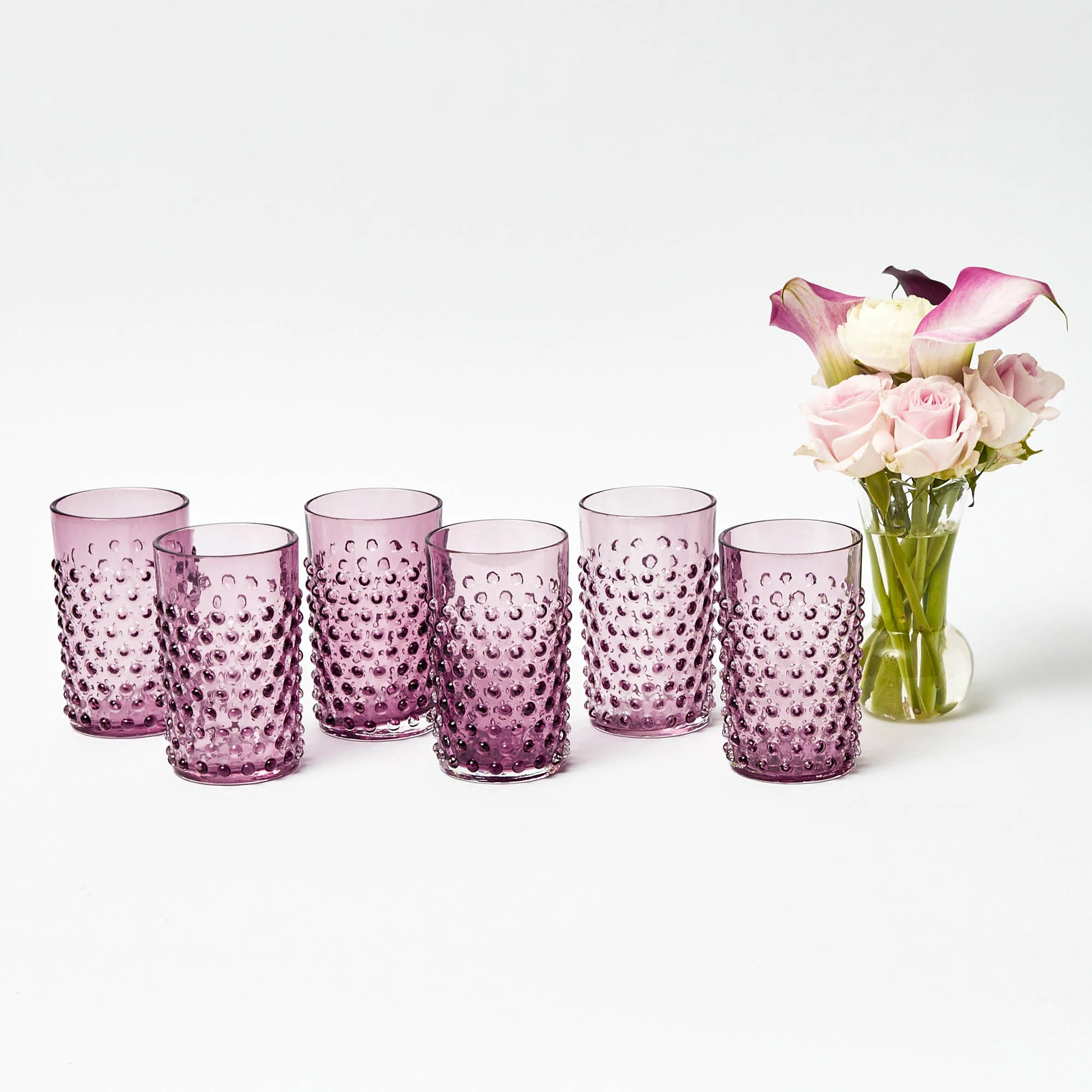 Purple Hobnail Glasses (Set of 6) - Image 16
