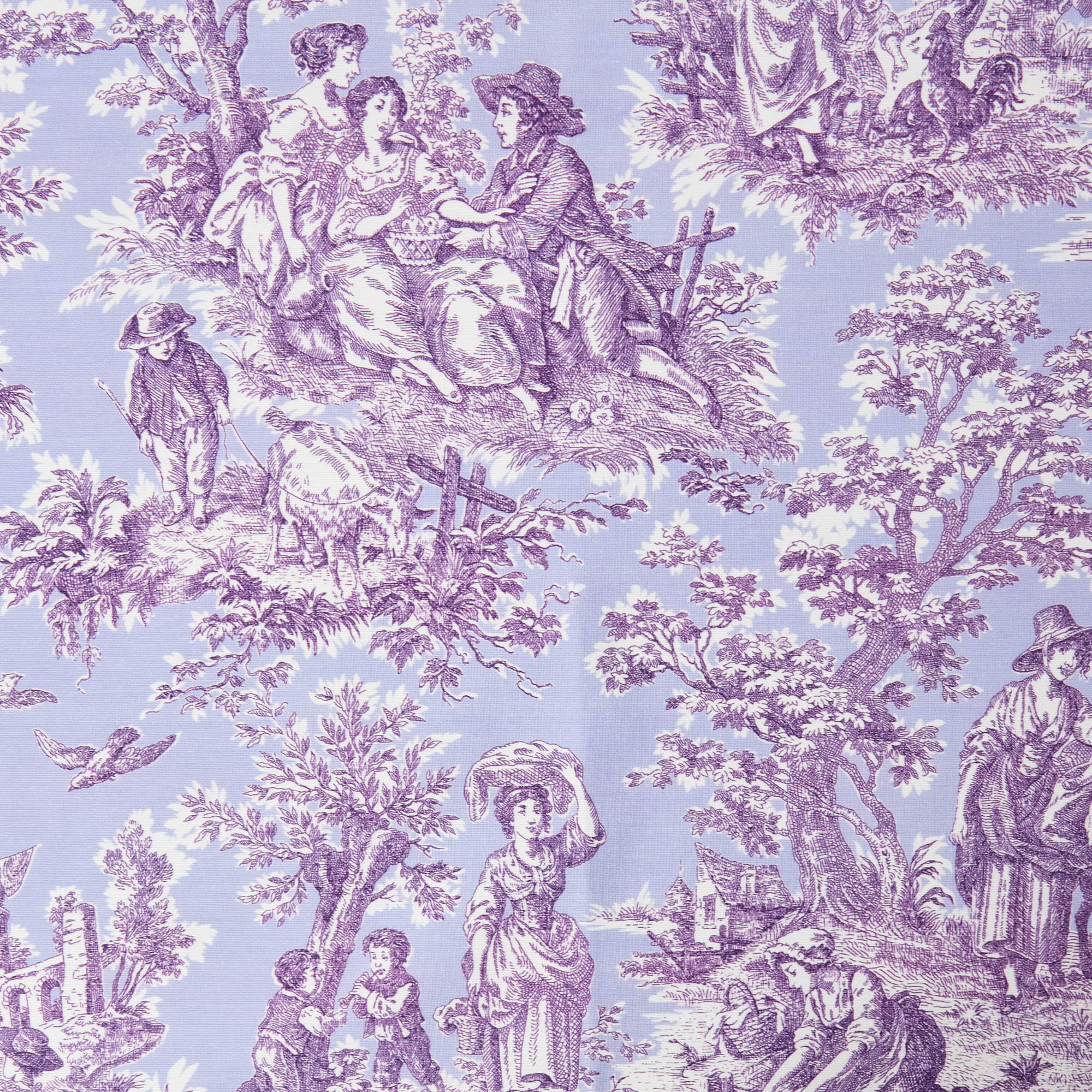 Purple Ottilie Toile Tablecloth - Image 2