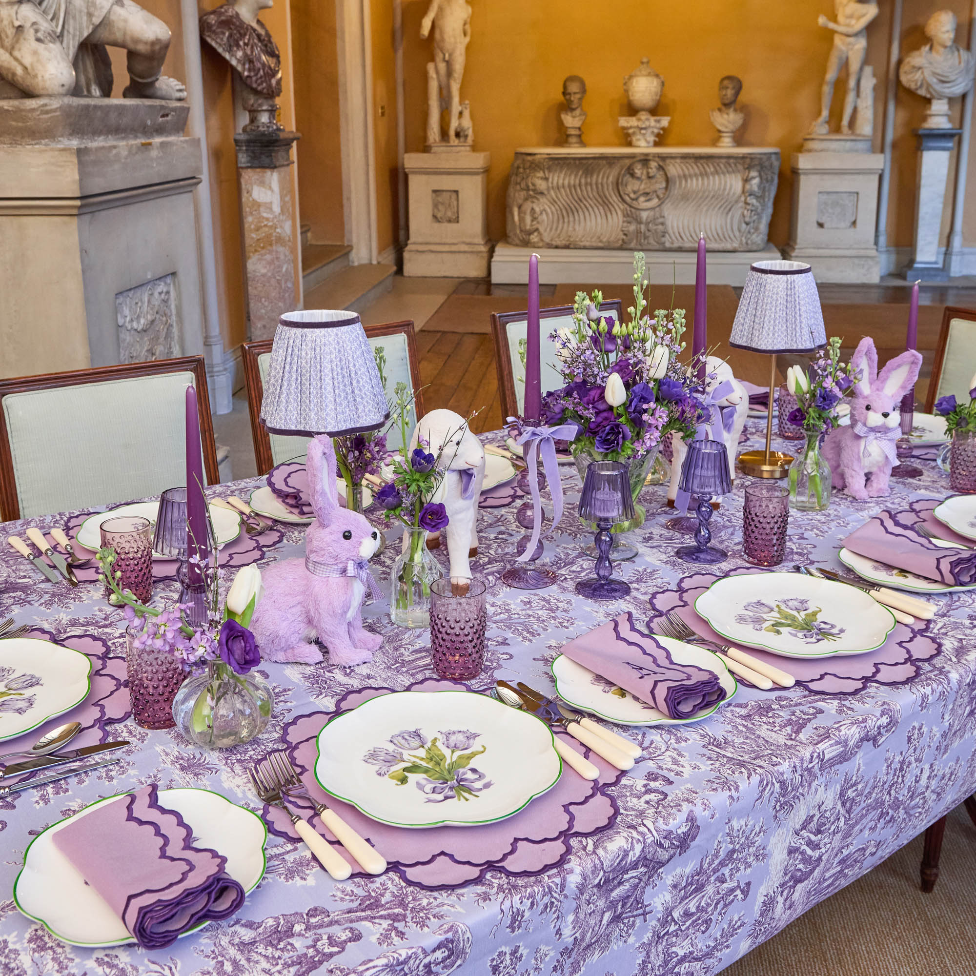 Purple Ottilie Toile Tablecloth - Image 5