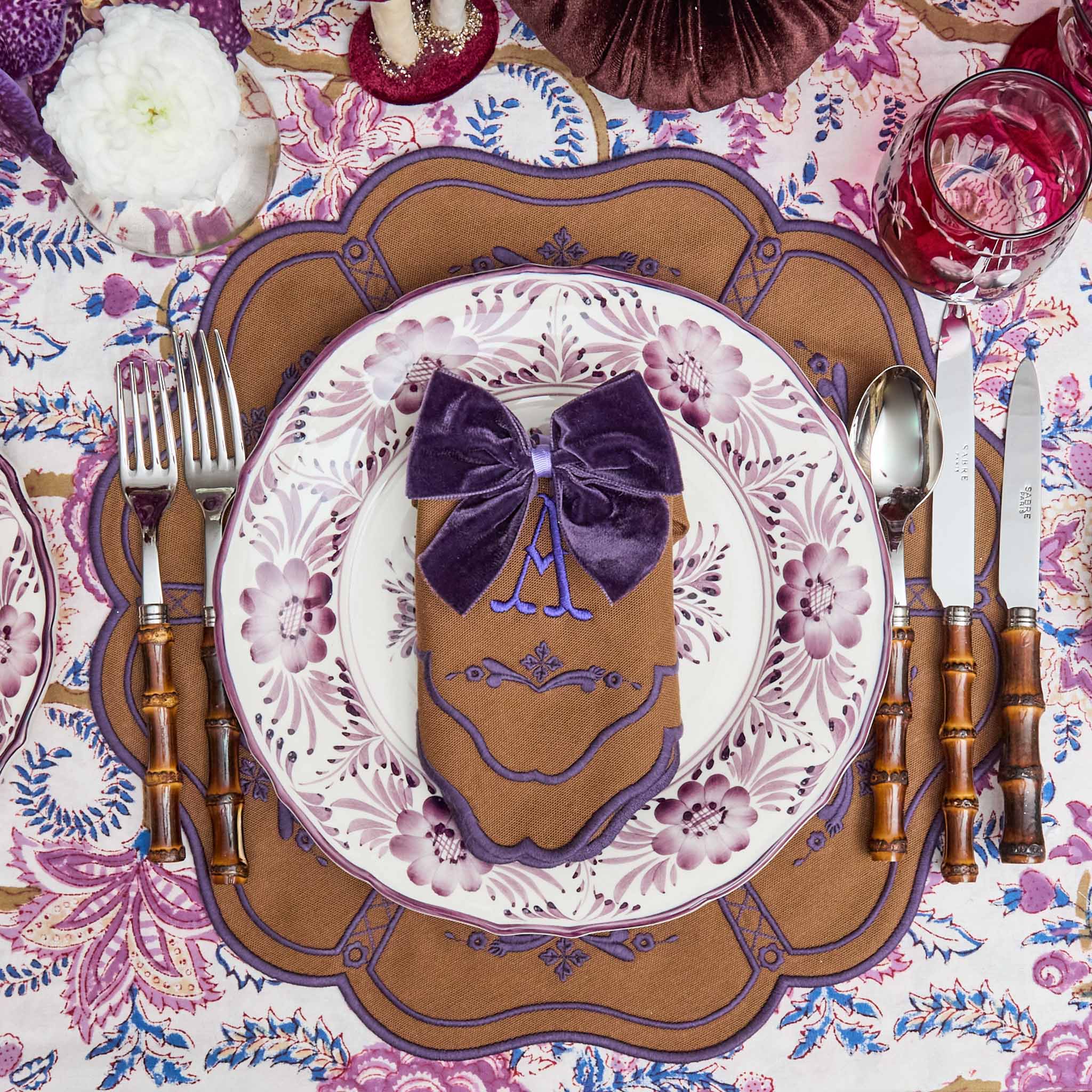 Purple Velvet Napkin Bows (Set of 4) - Image 4