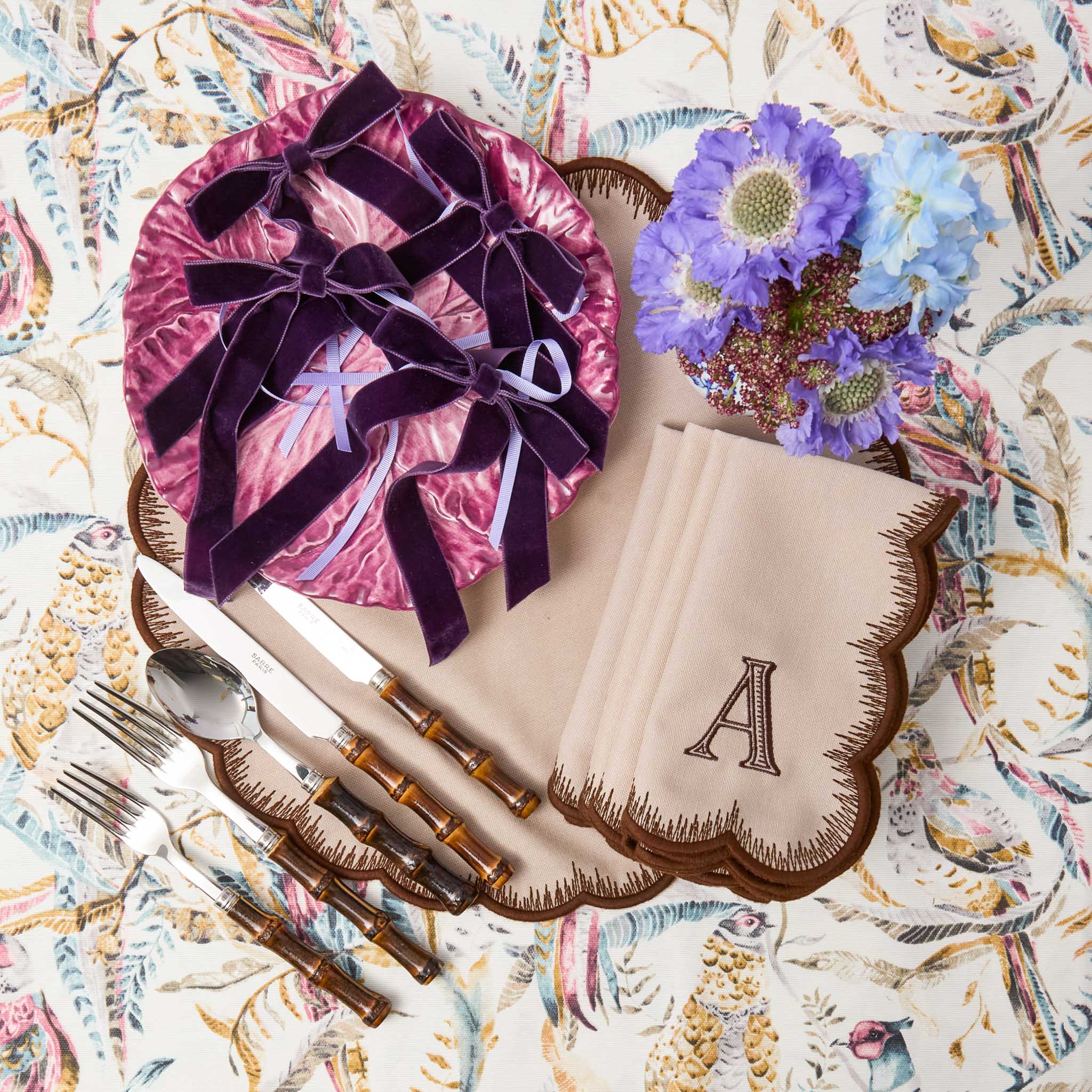 Purple Velvet Bows (Set of 4) - 20cm - Image 6