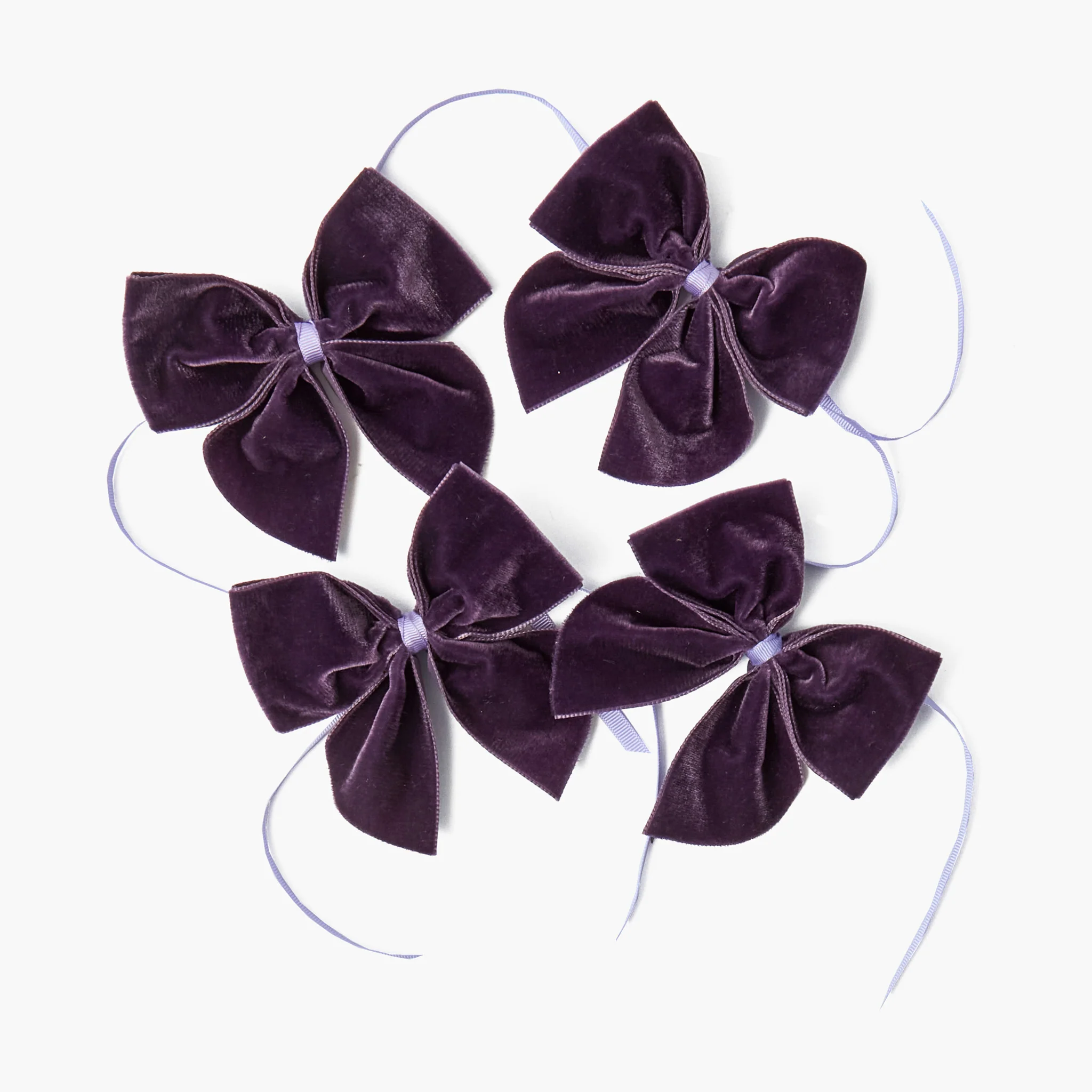 Purple Velvet Napkin Bows (Set of 4)