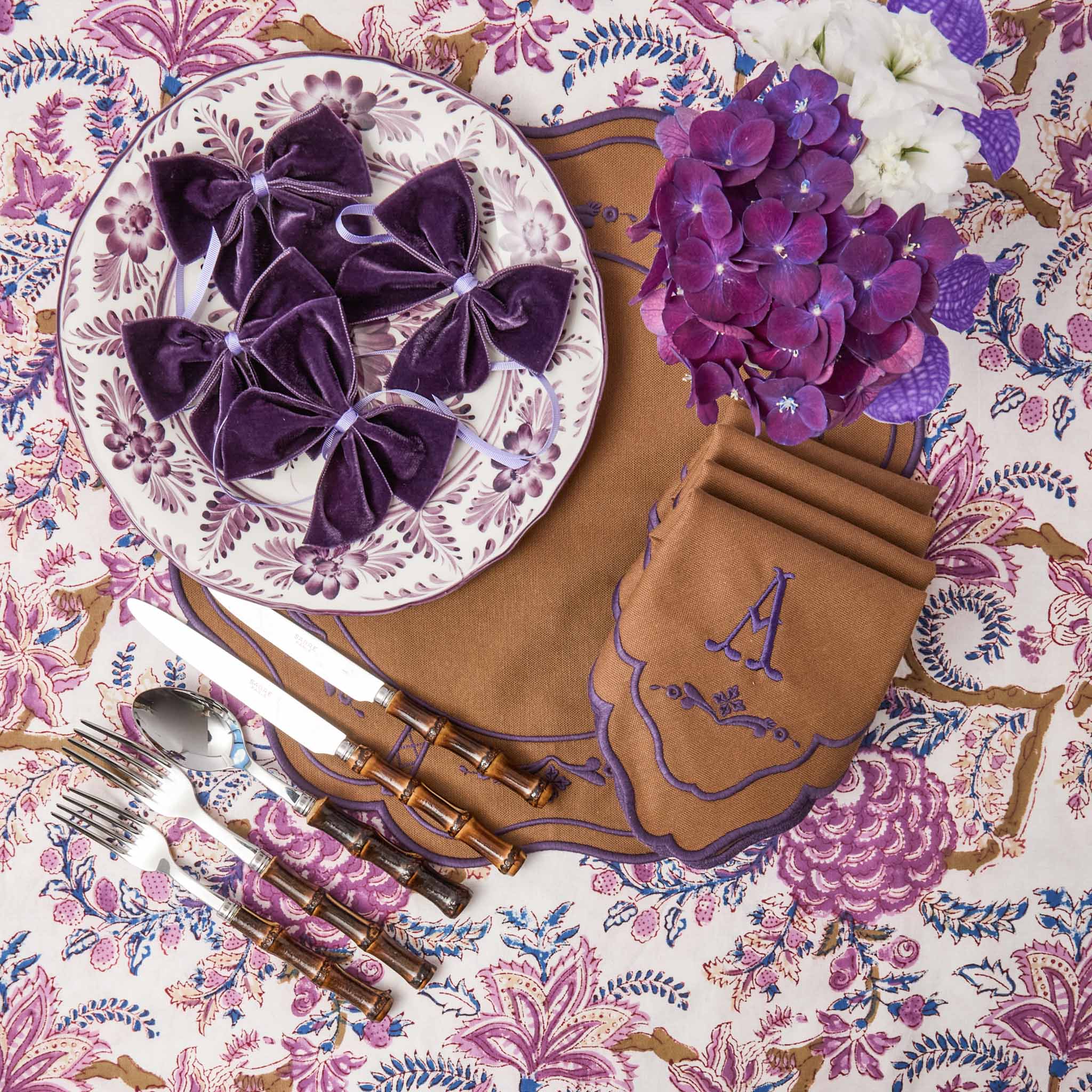 Purple Velvet Napkin Bows (Set of 4) - Image 8