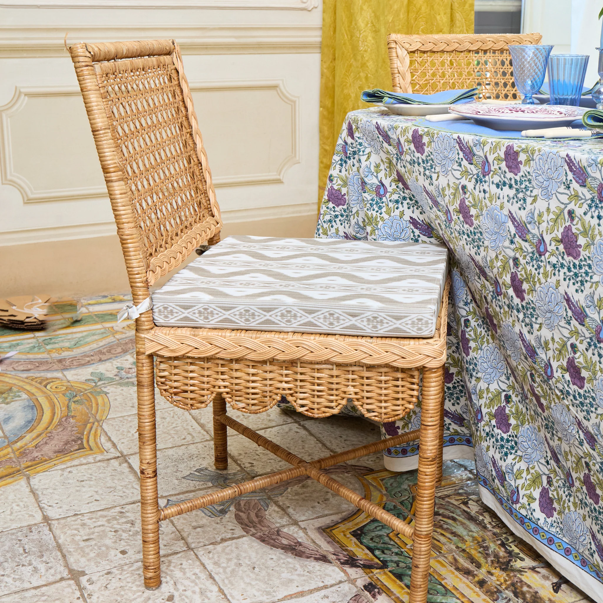 Putty Ikat Seat Pad Cushion - Image 2