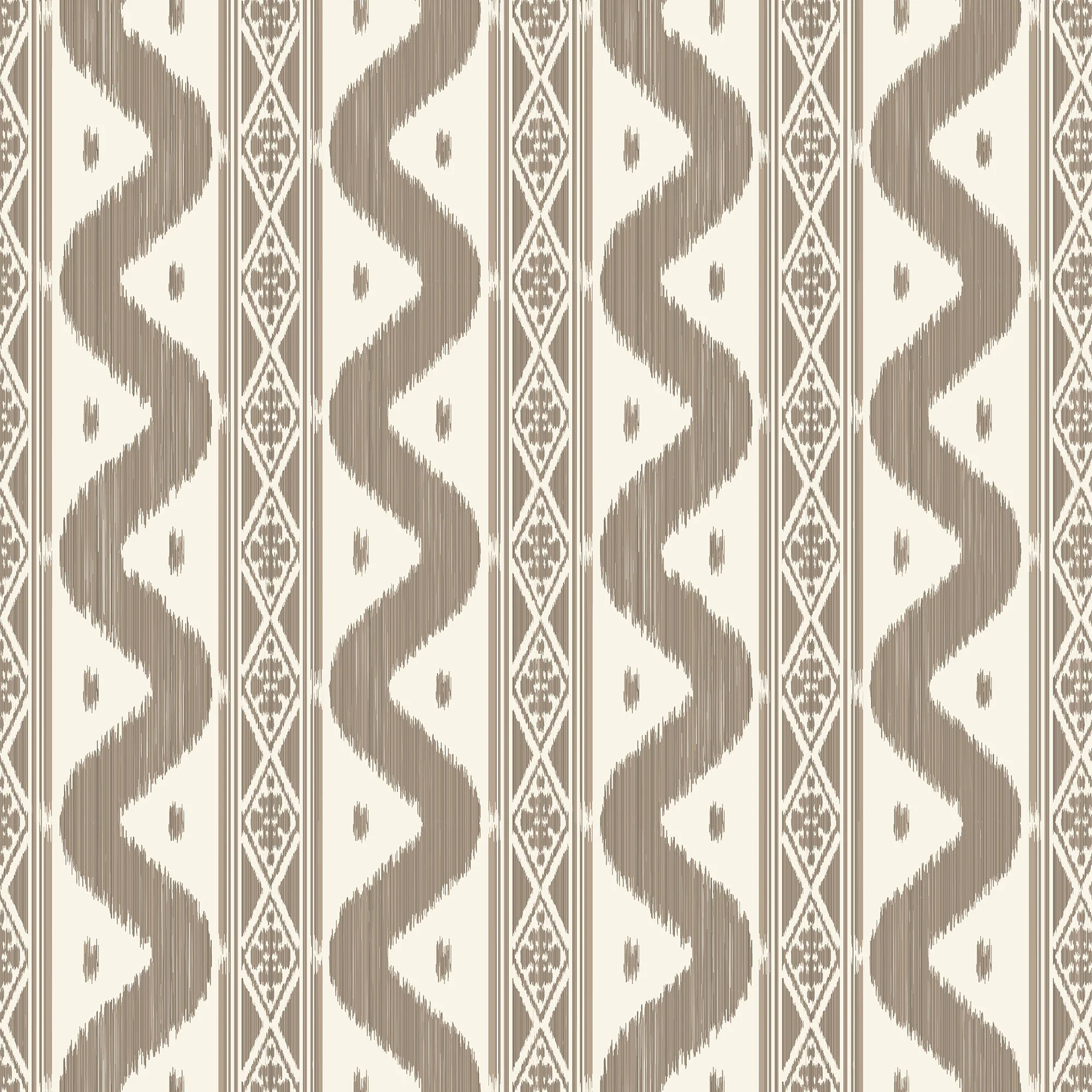 Putty Ikat Stripe Wallpaper