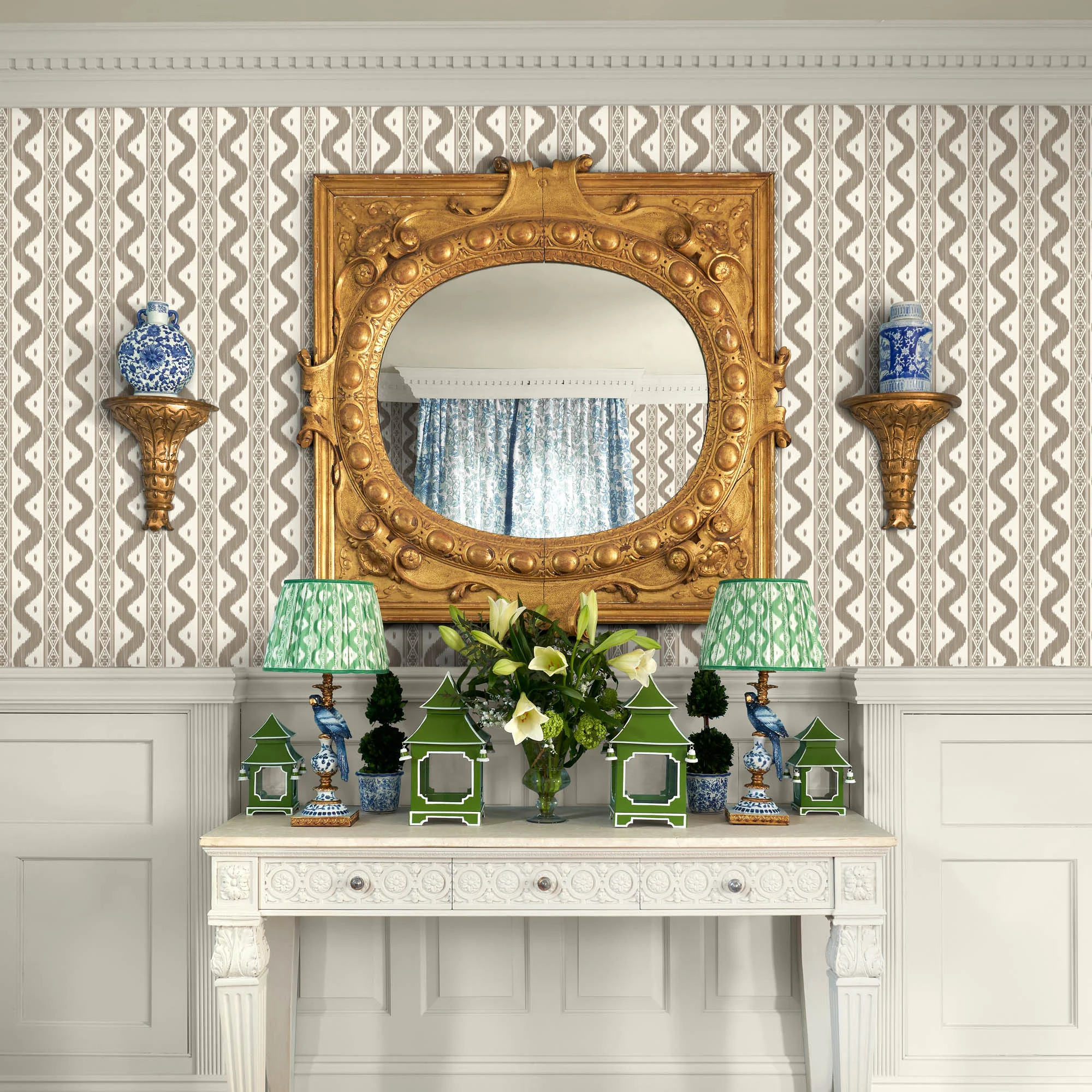 Putty Ikat Stripe Wallpaper - Image 3