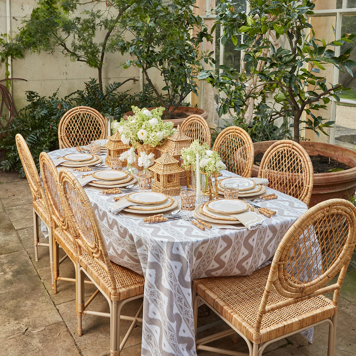 Putty Ikat Tablecloth - Image 2