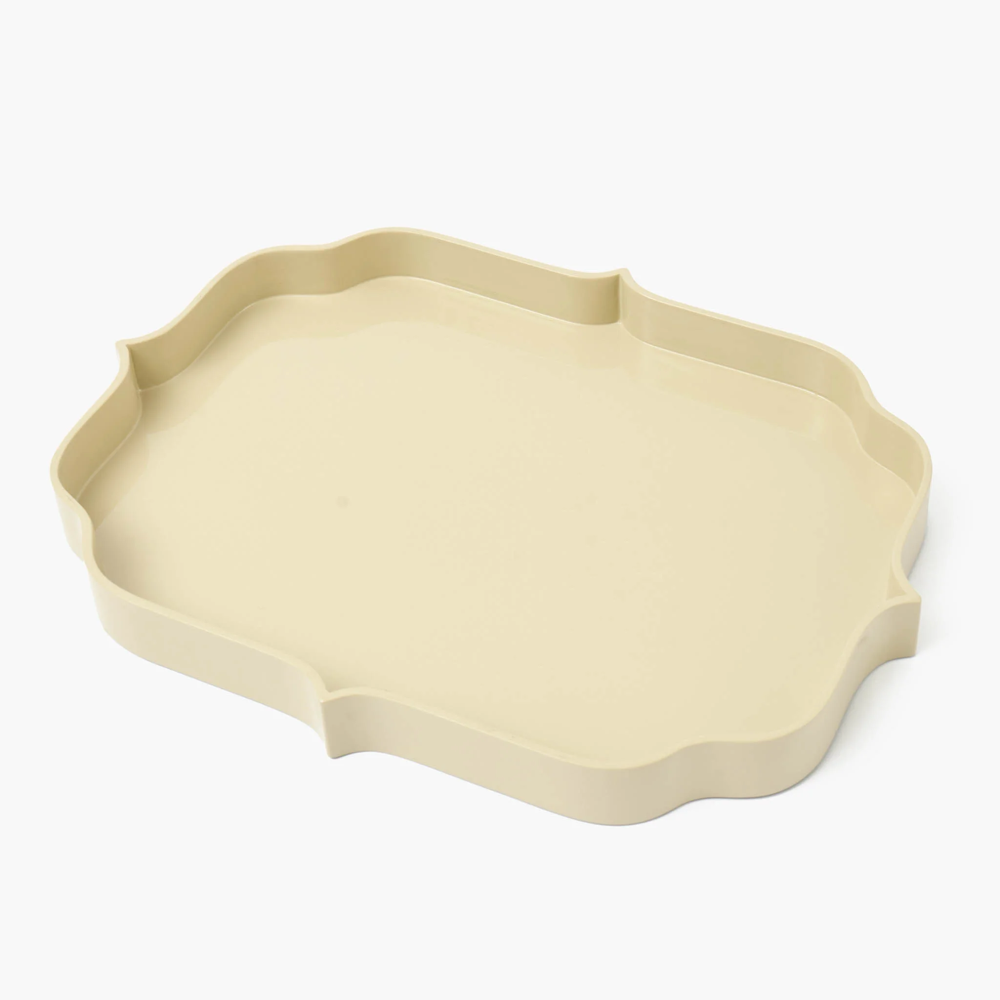 Putty Lacquer Quatrefoil Tray - Image 4