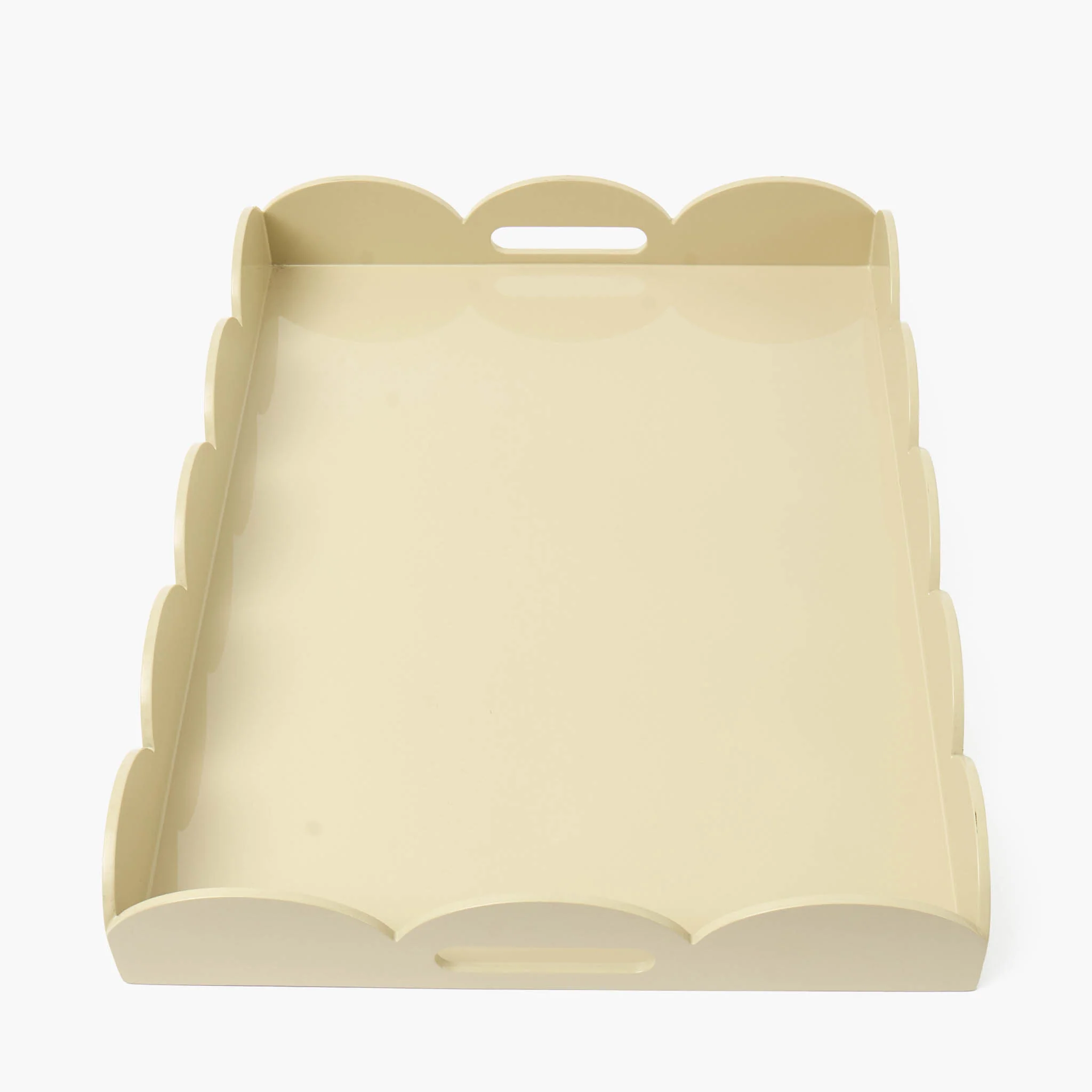 Putty Lacquer Scalloped Tray - Image 4