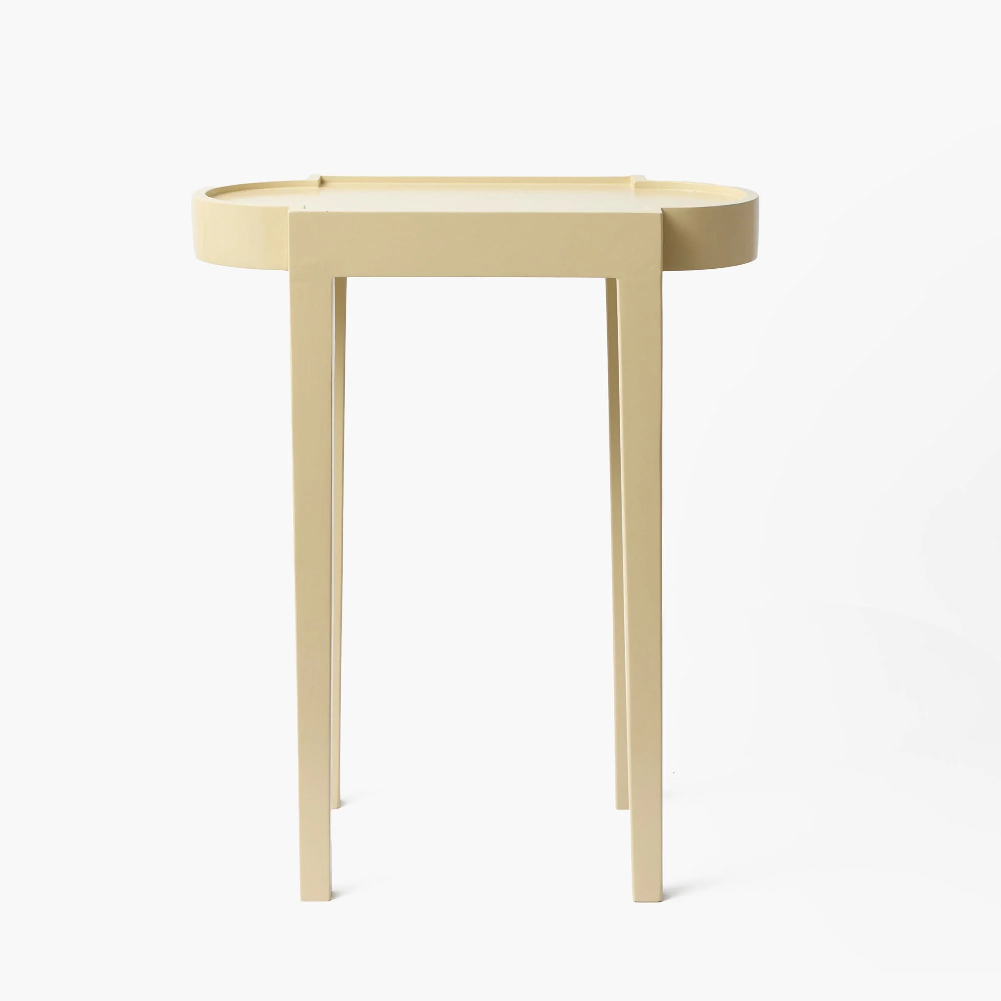 Putty Lacquer Rectangle Side Table - Image 4