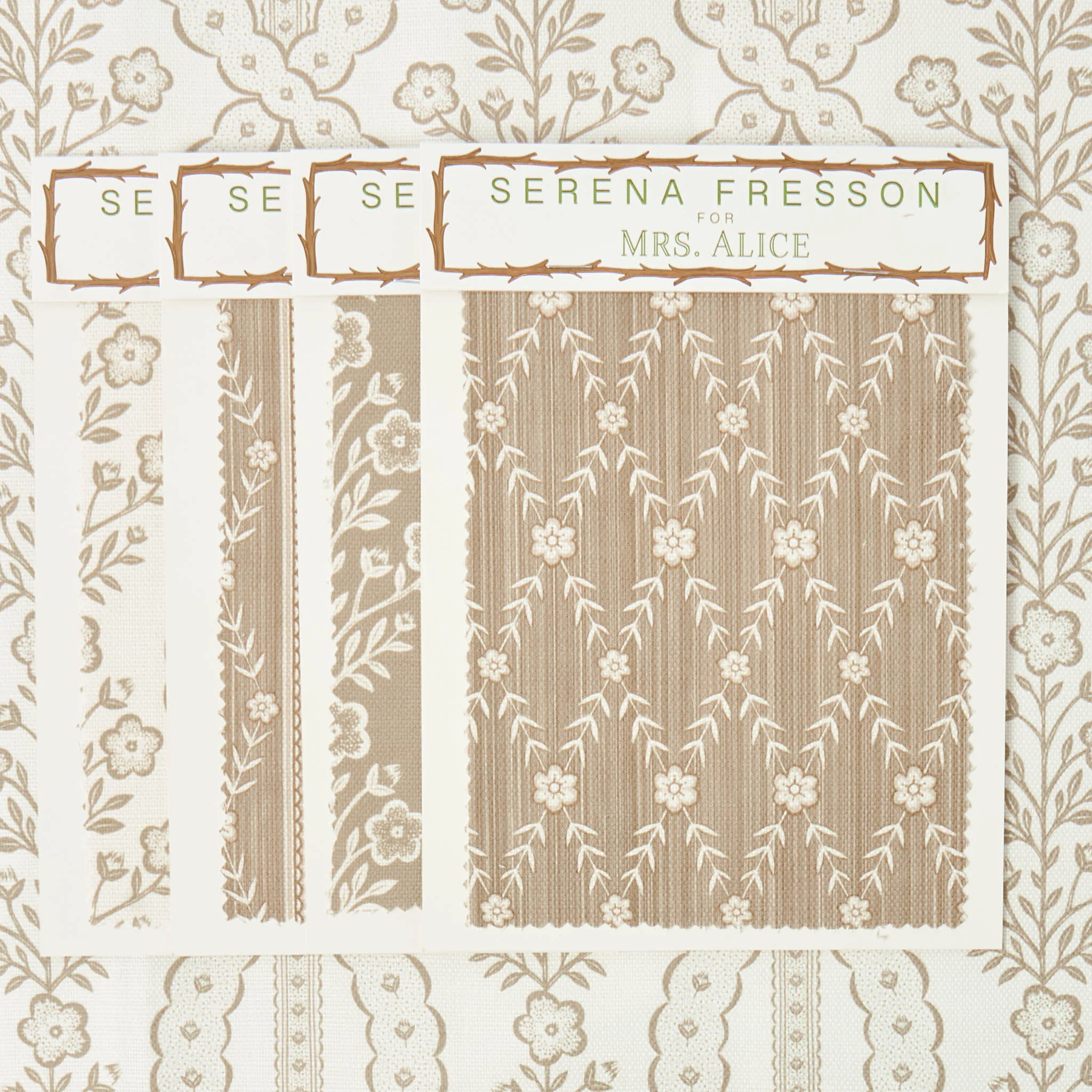 Putty Theodora Trellis Fabric - Image 4