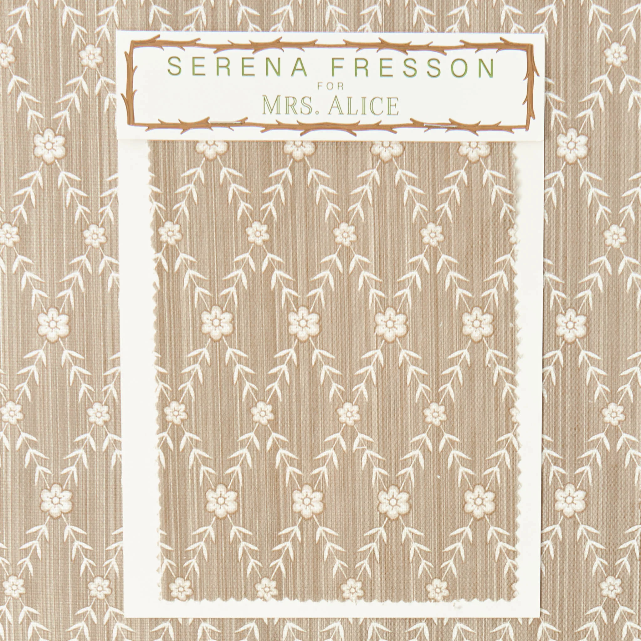 Putty Theodora Trellis Fabric - Image 5