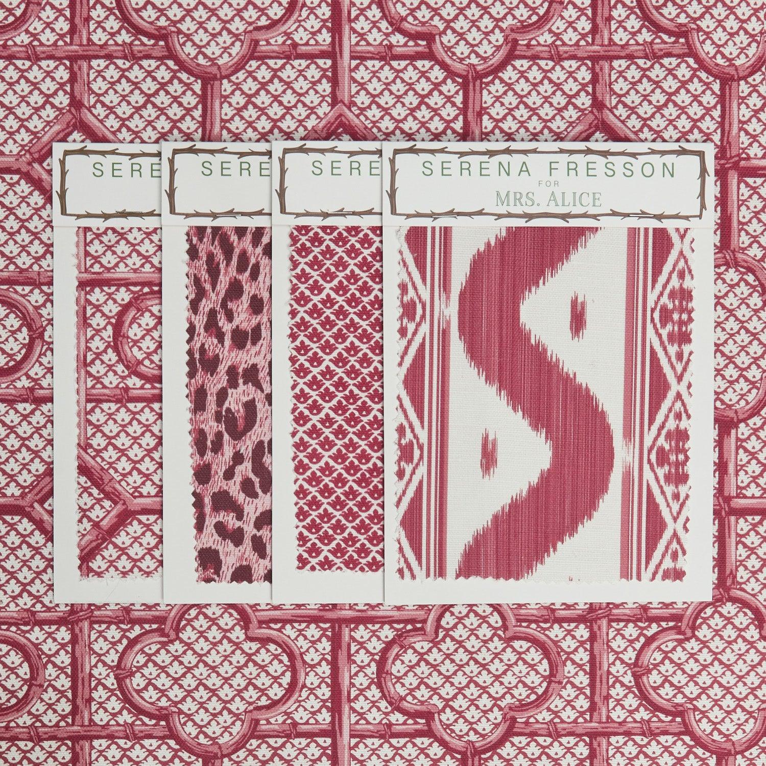 Raspberry Pink Bamboo Trellis Fabric - Image 5