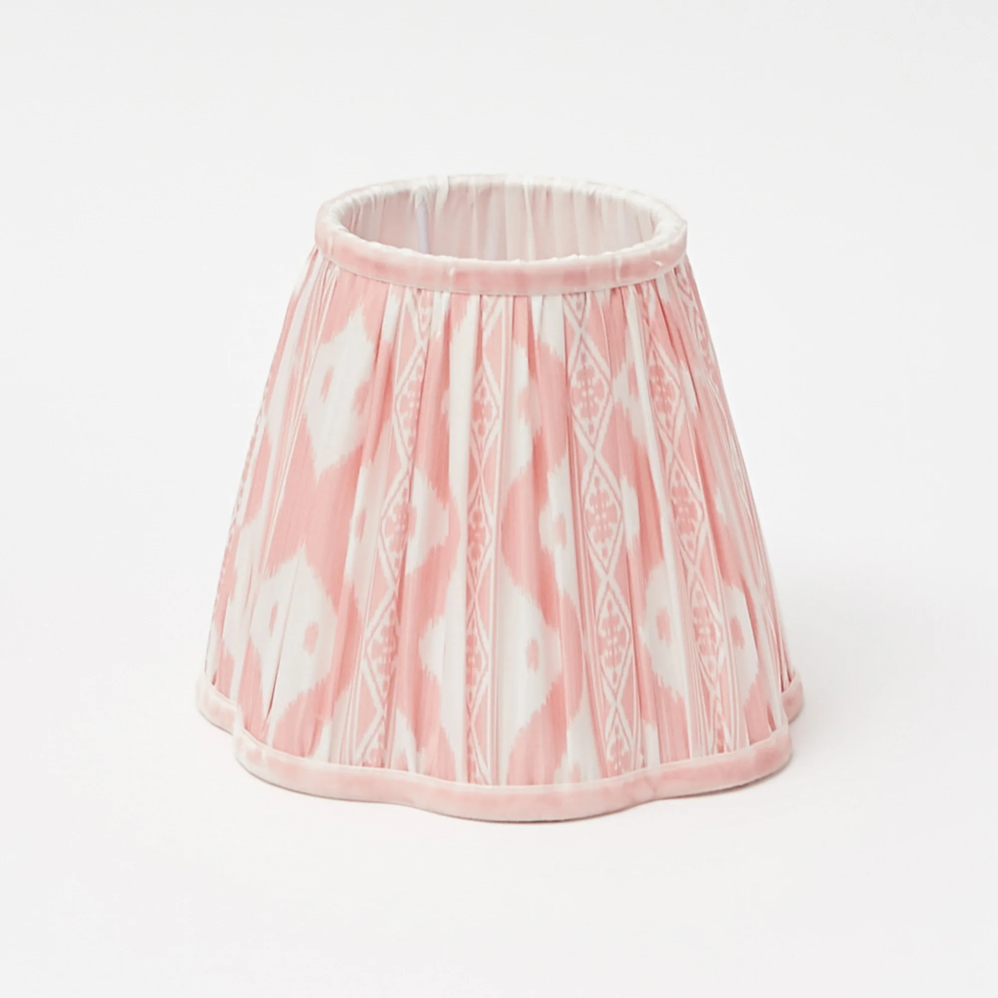 Rattan Bardot Rechargeable Lamp with Pink Ikat Shade (18cm) - Image 2