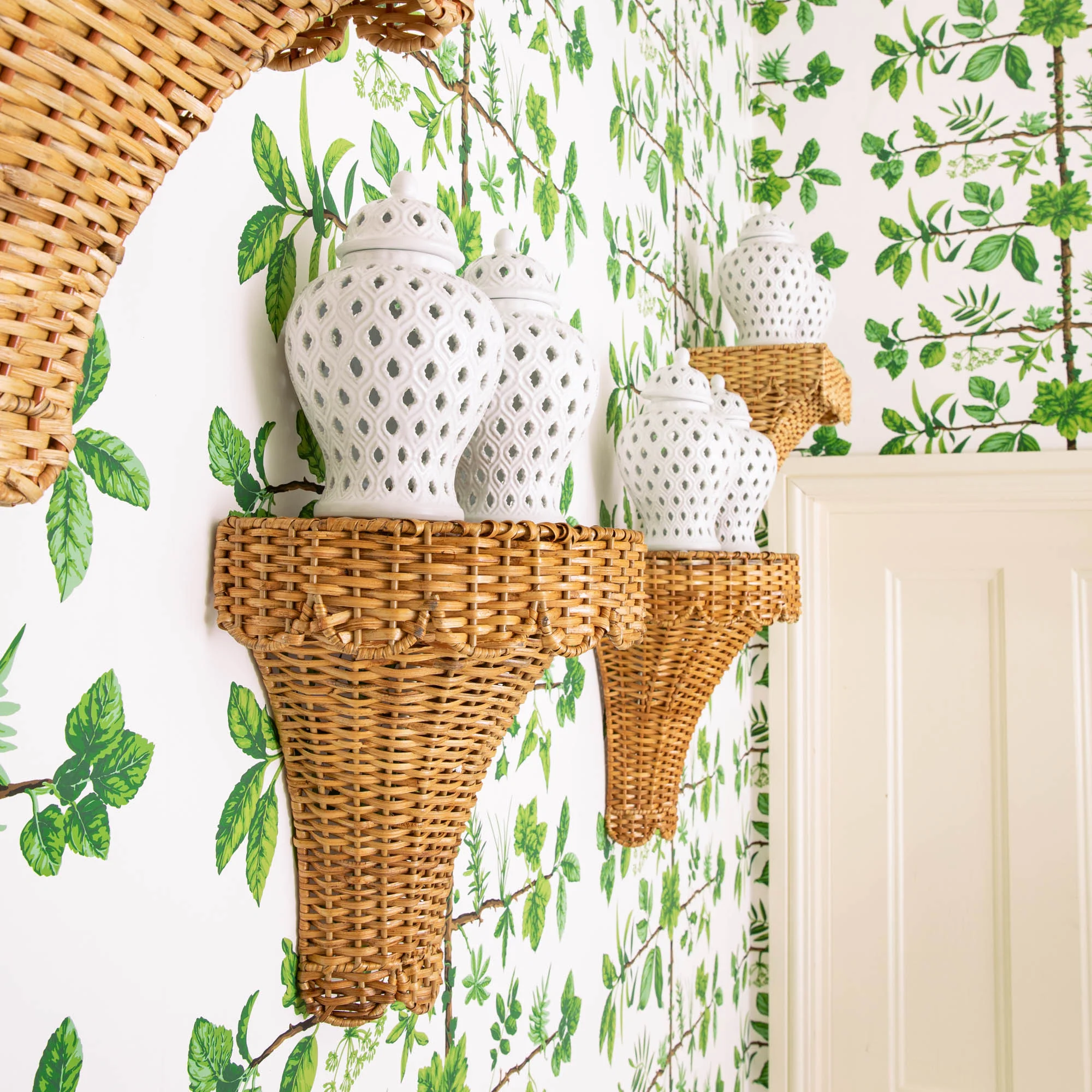 Rattan Curved Wall Sconce - Image 2