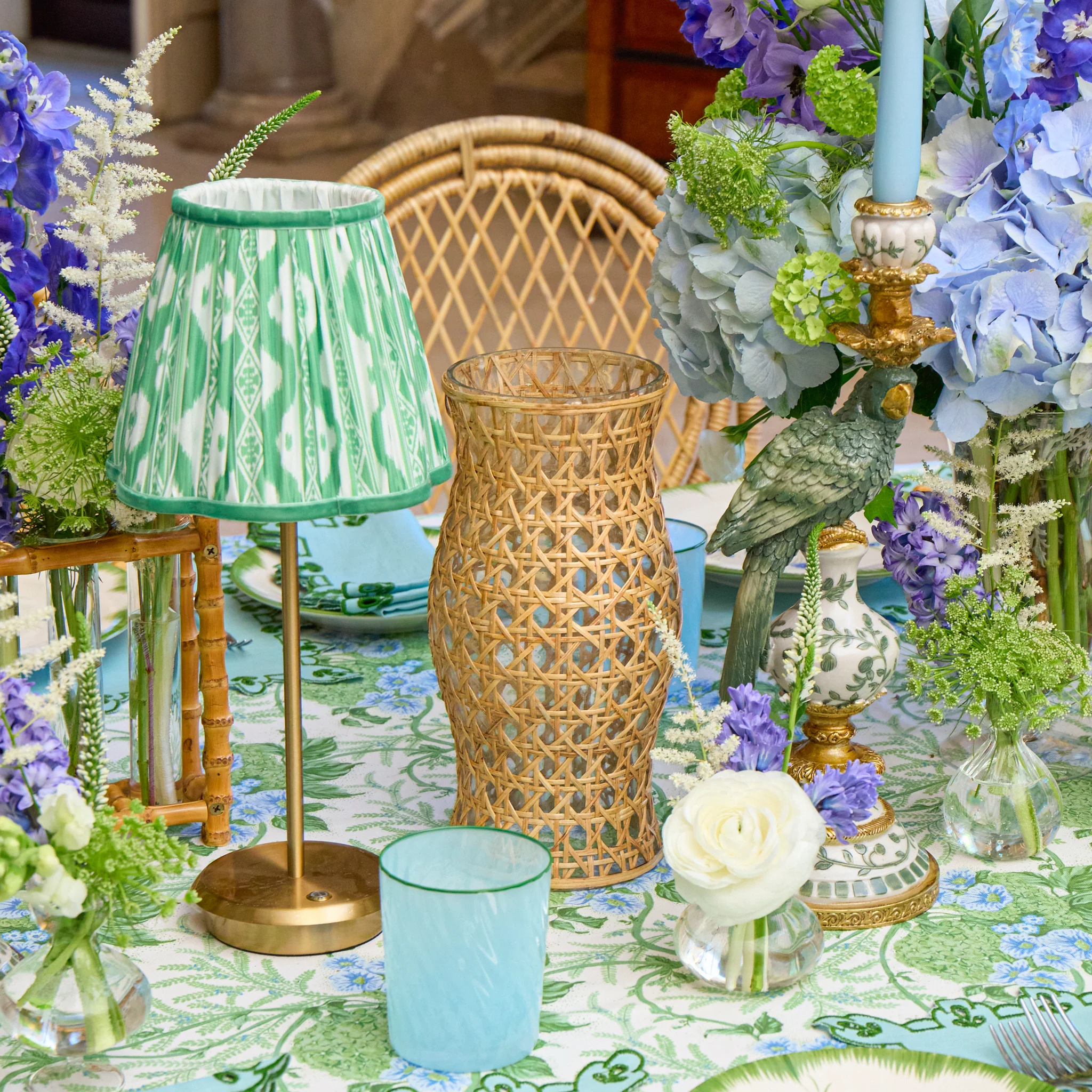 Green Ikat Lampshade (18cm) - Image 5