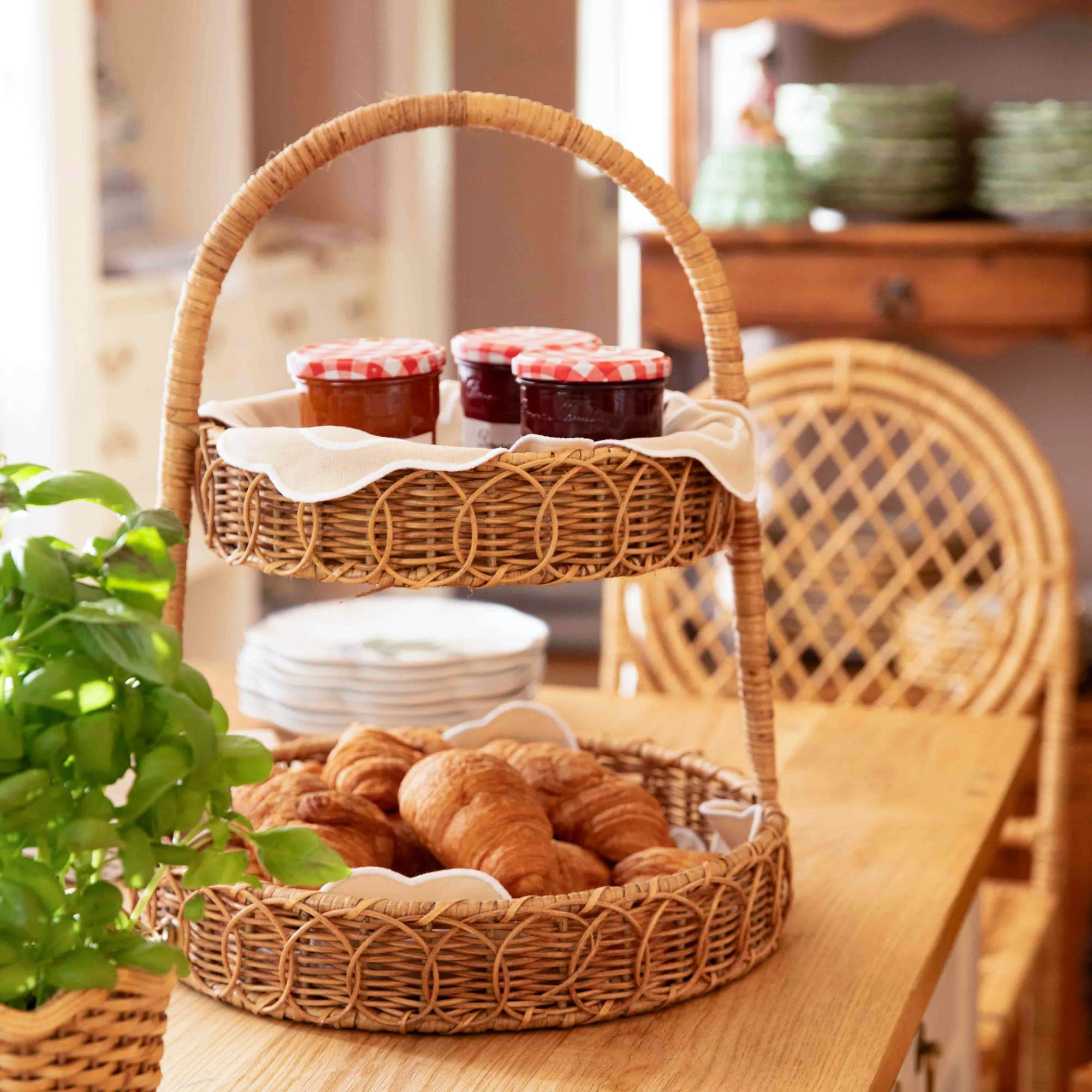 Rattan Two Tiered Stand - Image 3