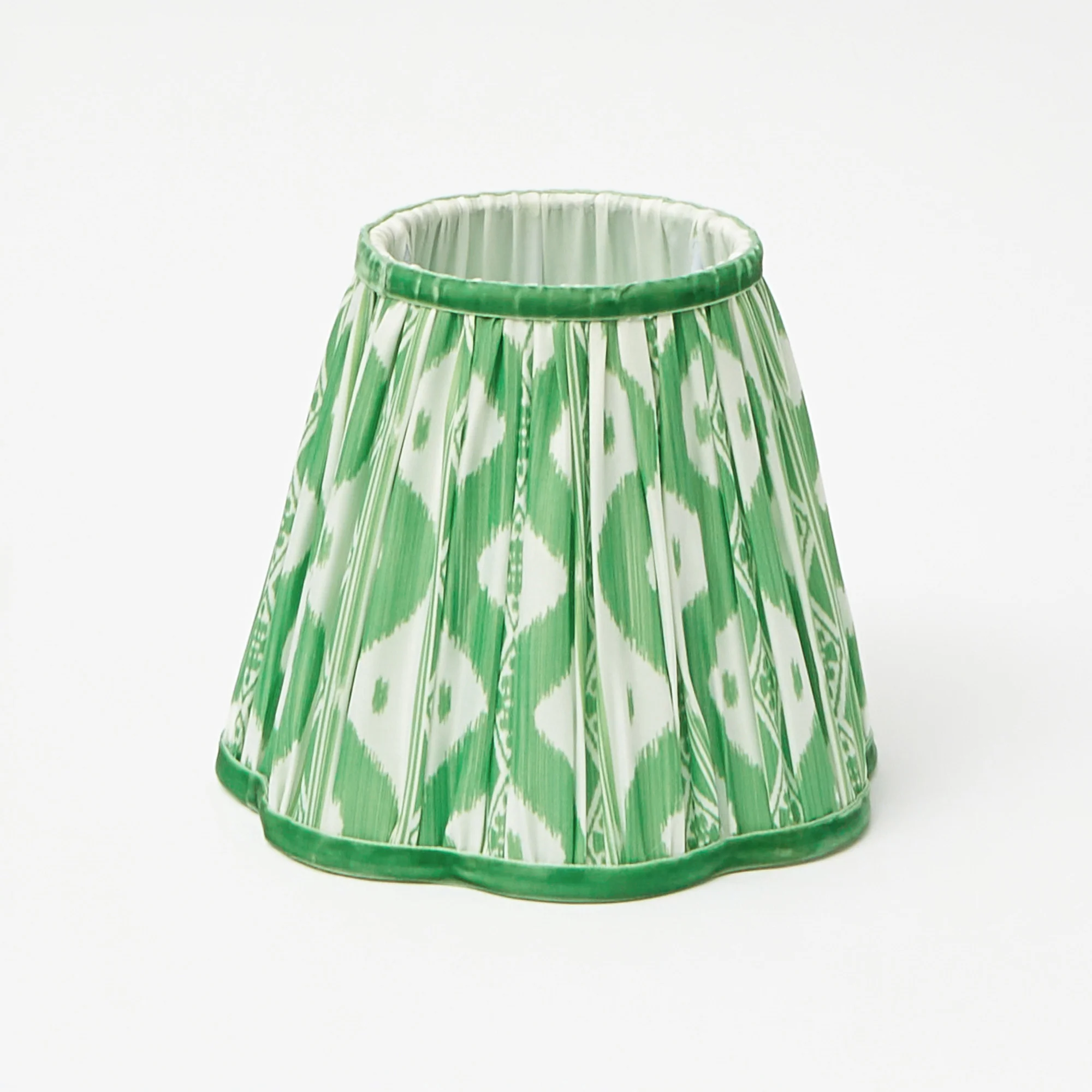 Rattan Ursula Rechargeable Lamp with Green Ikat Shade (18cm) - Image 2