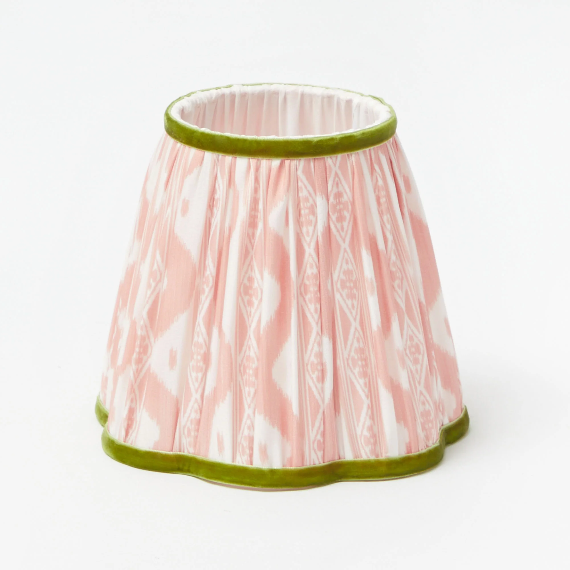 Tall Rechargeable Lamp with Pink & Green Ikat Shade (18cm) - Image 6