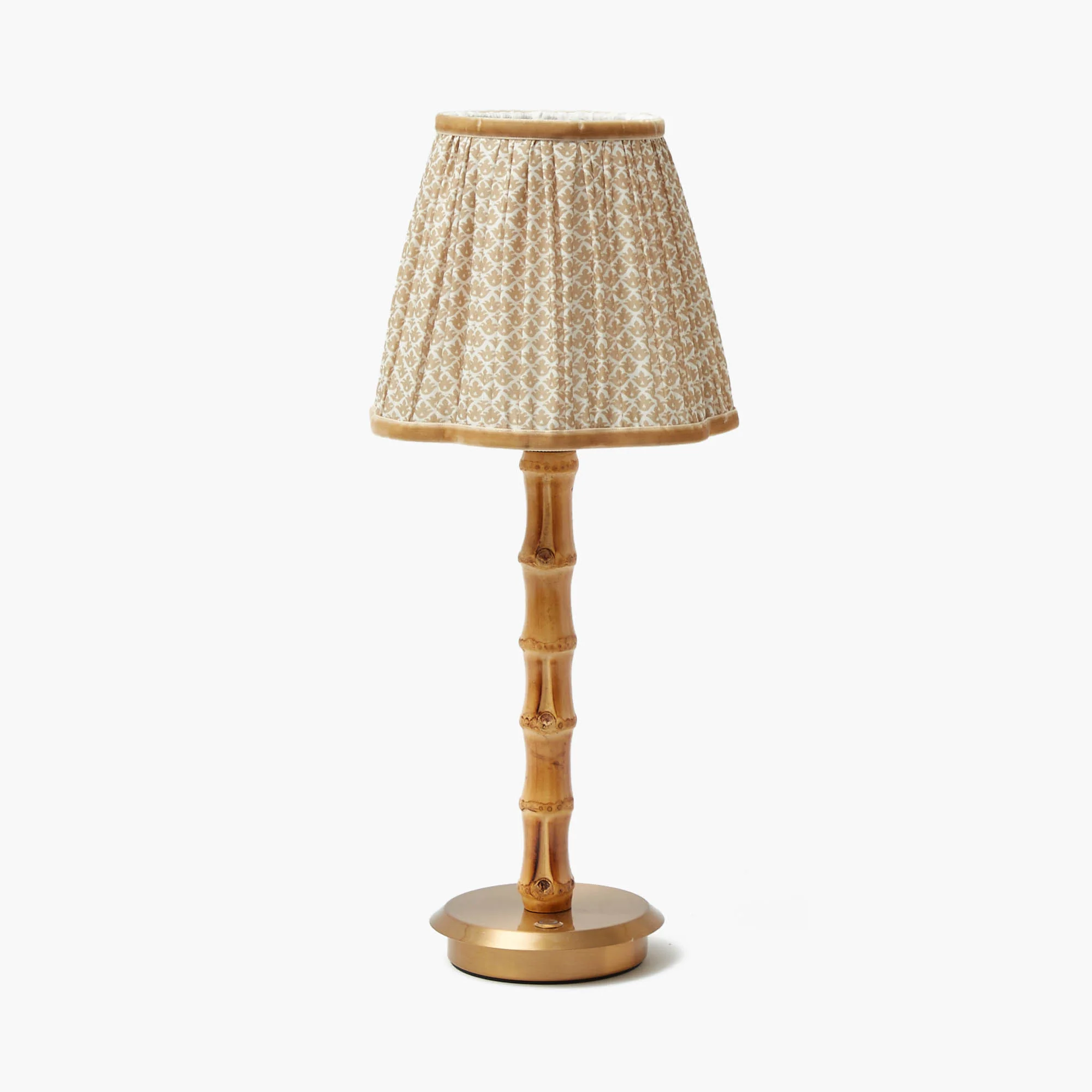 Bamboo Rechargeable Lamp with Putty Lotus Shade (18cm) - Image 7