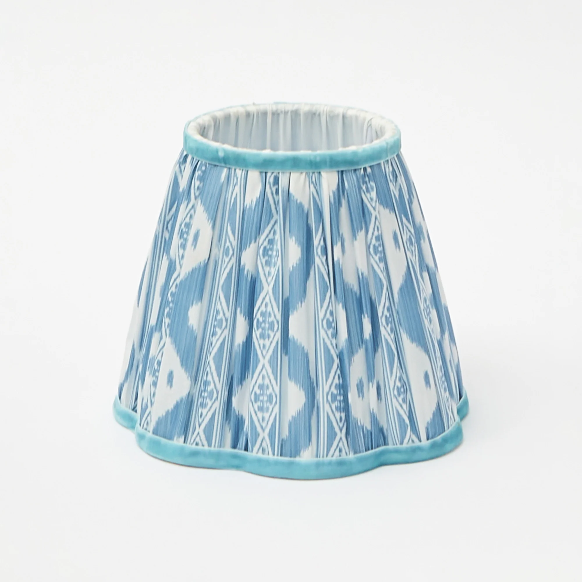 Square Rechargeable Lamp with Blue Ikat Shade (18cm) - Image 2