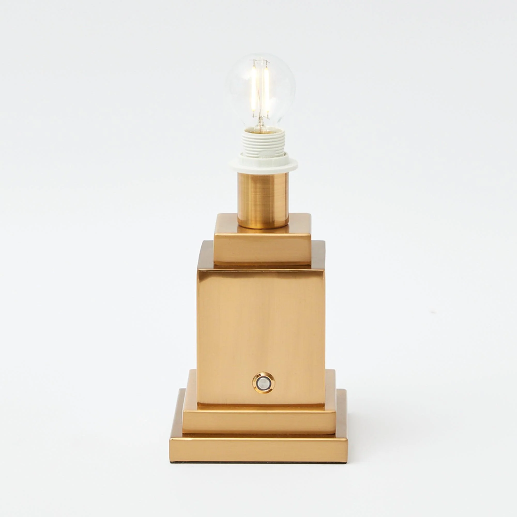 Square Rechargeable Lamp with Blue Ikat Shade (18cm) - Image 4