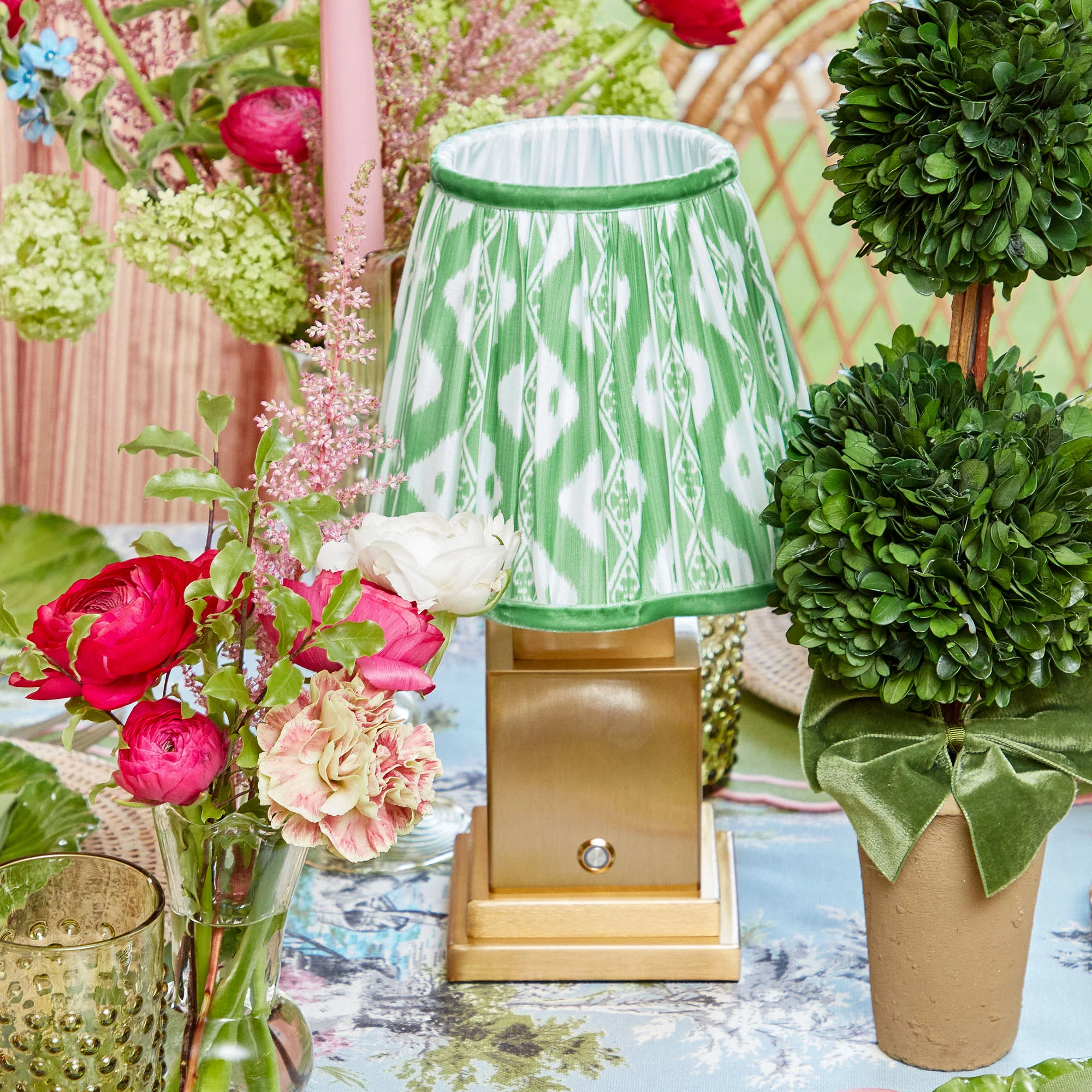 Green Ikat Lampshade (18cm) - Image 7
