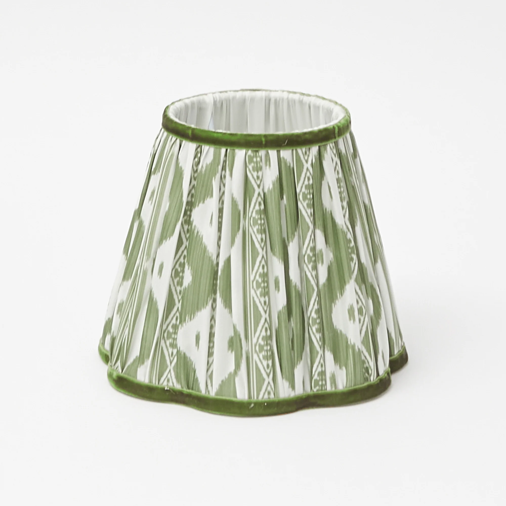Square Rechargeable Lamp with Olive Ikat Shade (18cm) - Image 3
