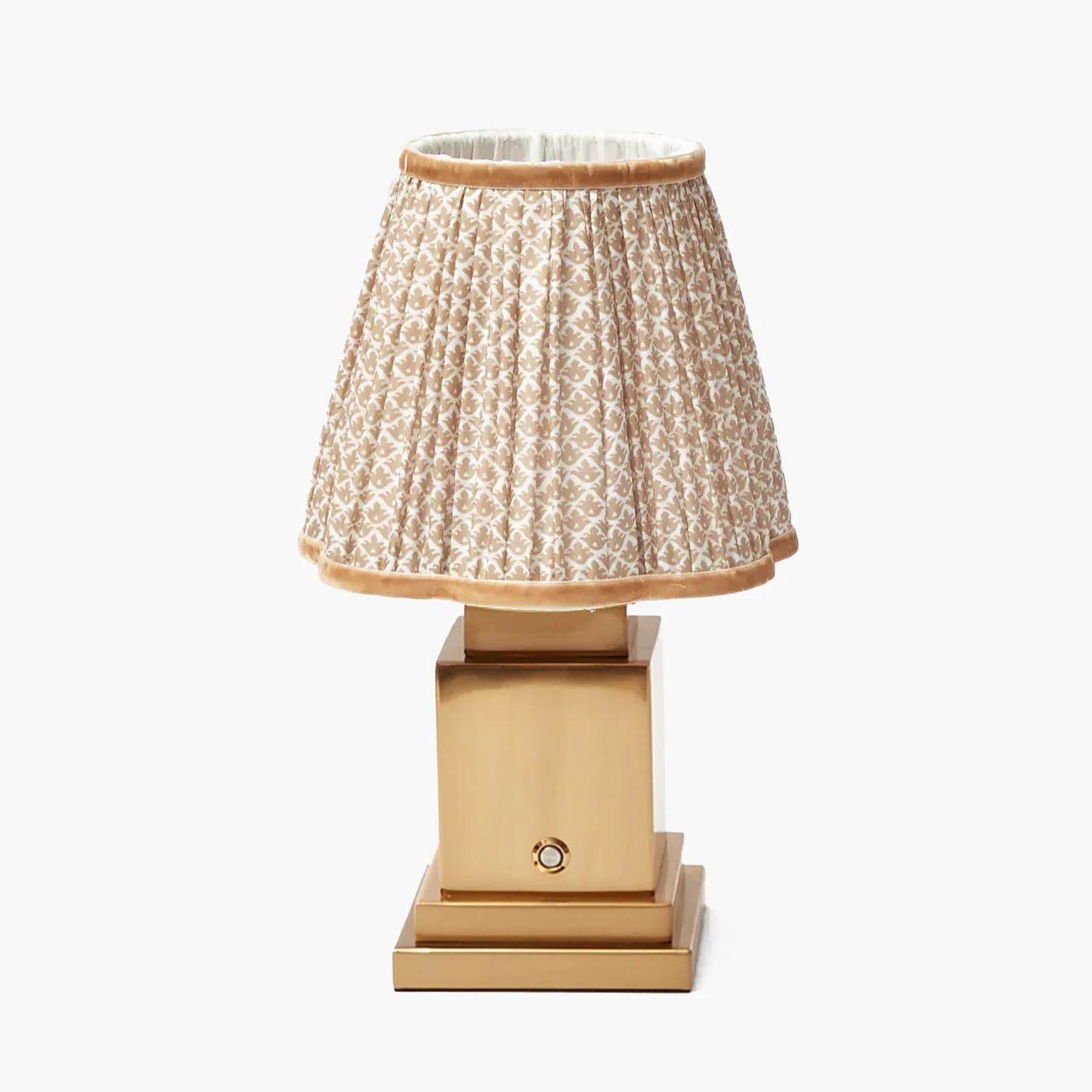 Square Rechargeable Lamp with Putty Lotus Shade (18cm)