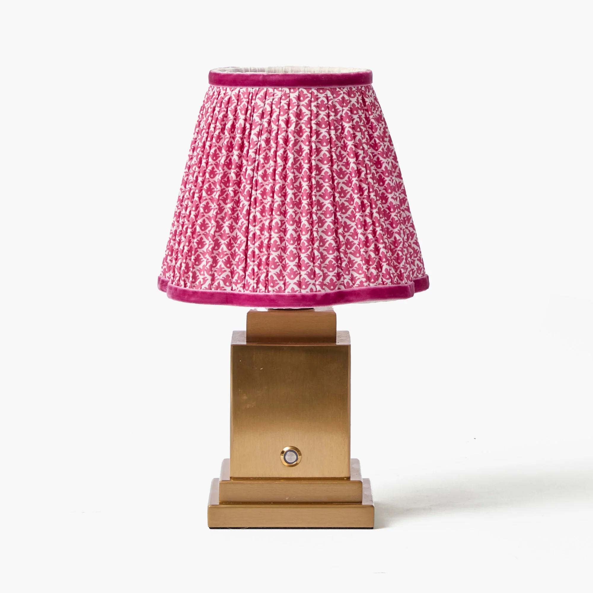 Square Rechargeable Lamp with Raspberry Lotus Shade (18cm) - Image 5