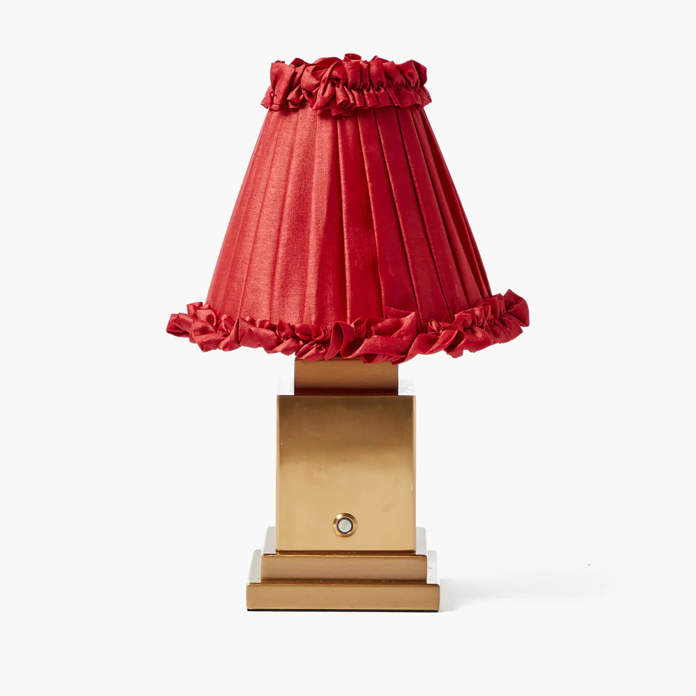Red Frilled Silk Lampshade (18cm) - Image 12
