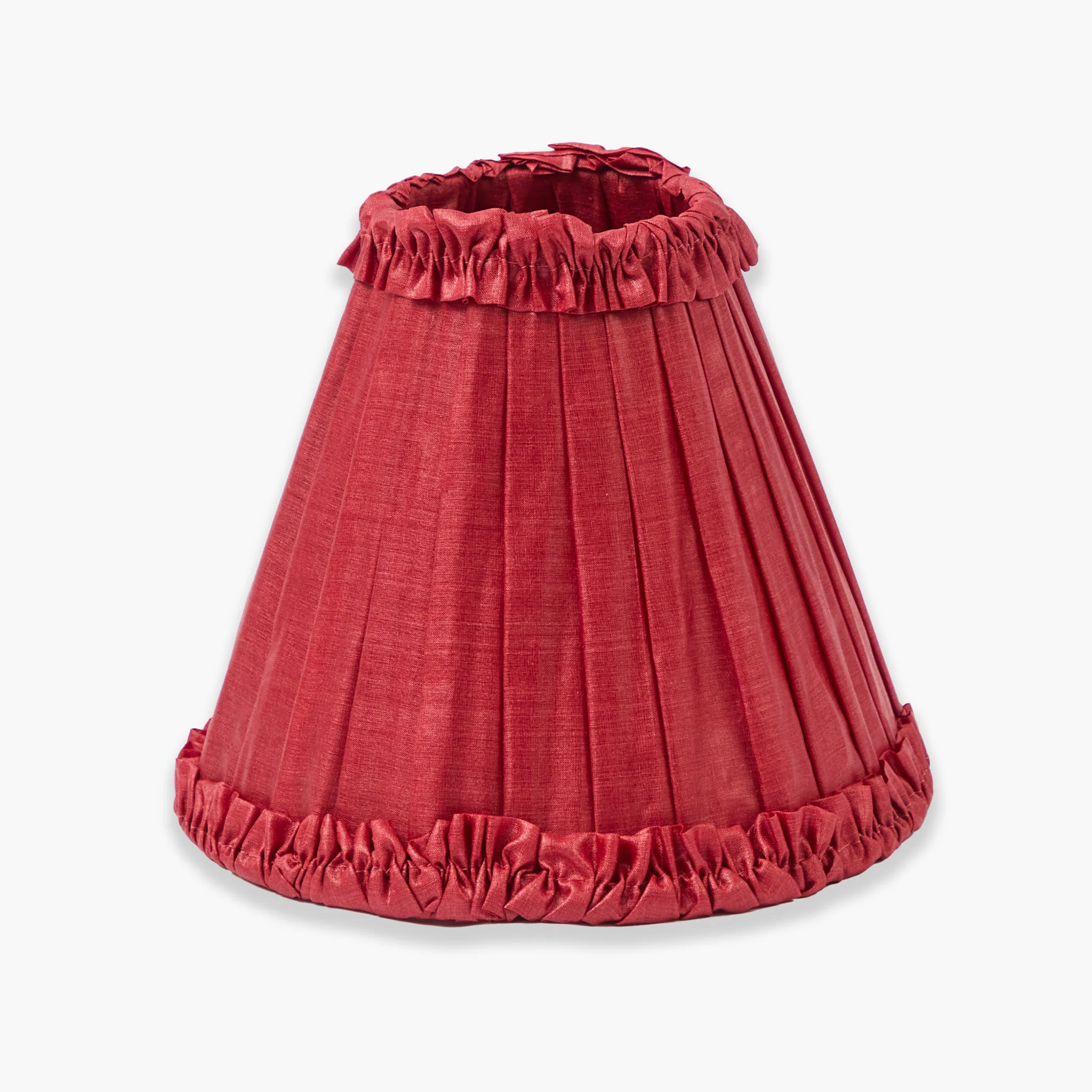 Red Frilled Silk Lampshade (18cm) - Image 21