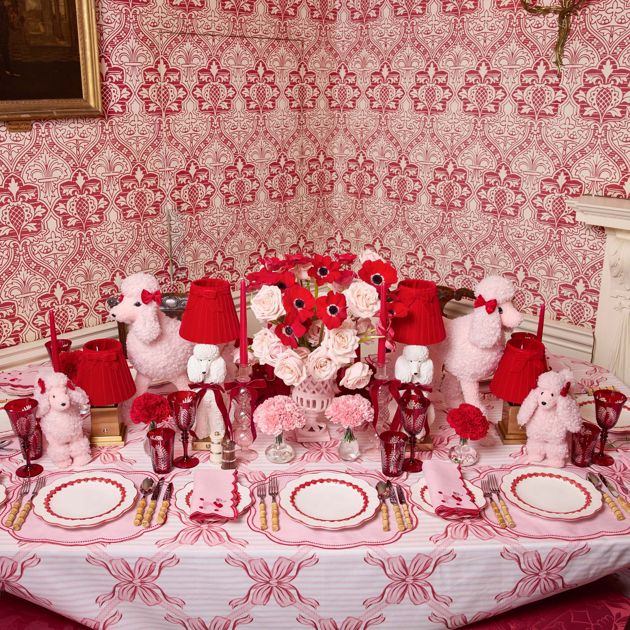 Fifi Poodle Rechargeable Lamp with Red Velvet Bow Shade (18cm) - Image 9