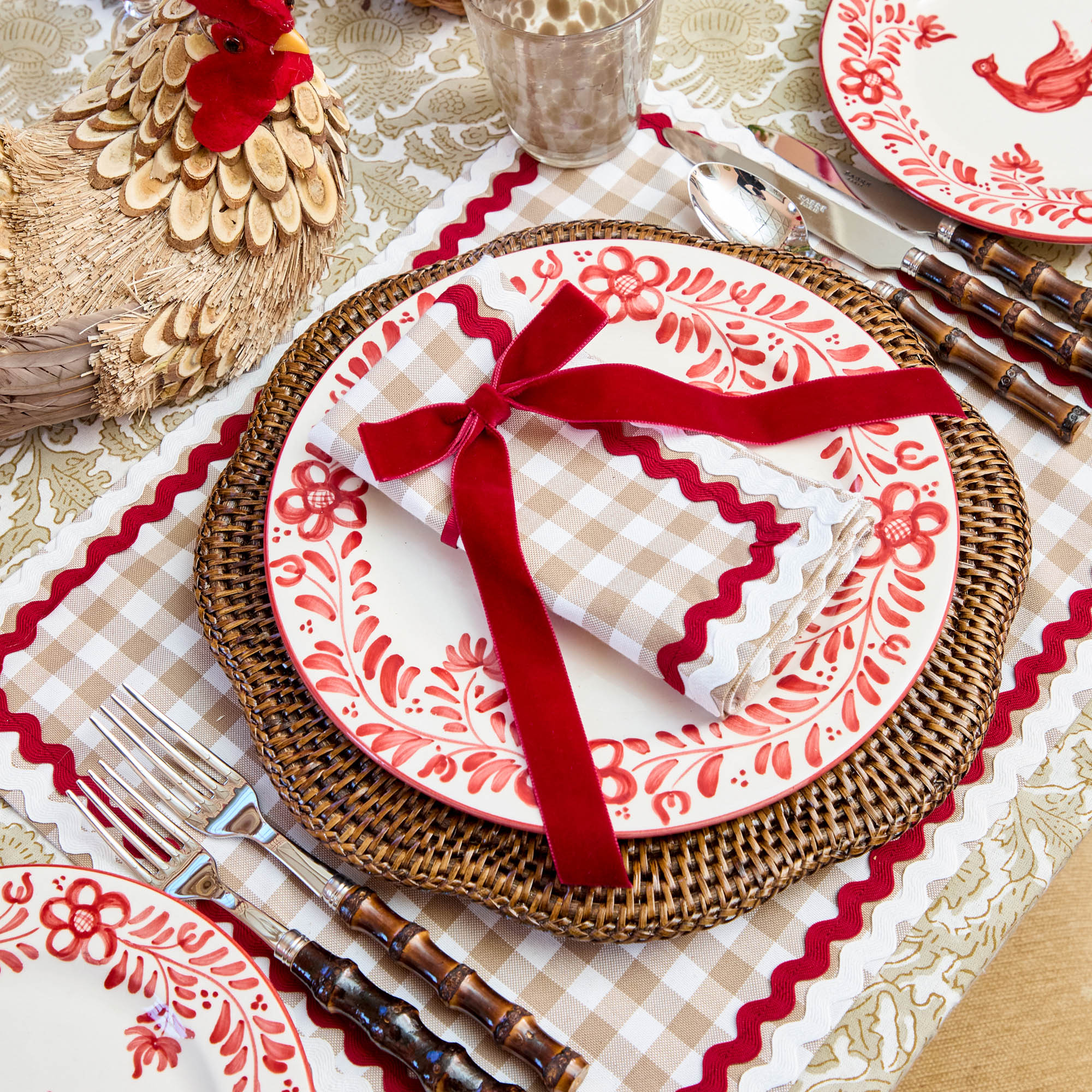 Ruby Red Velvet Bows (Set of 4) - 20cm - Image 9